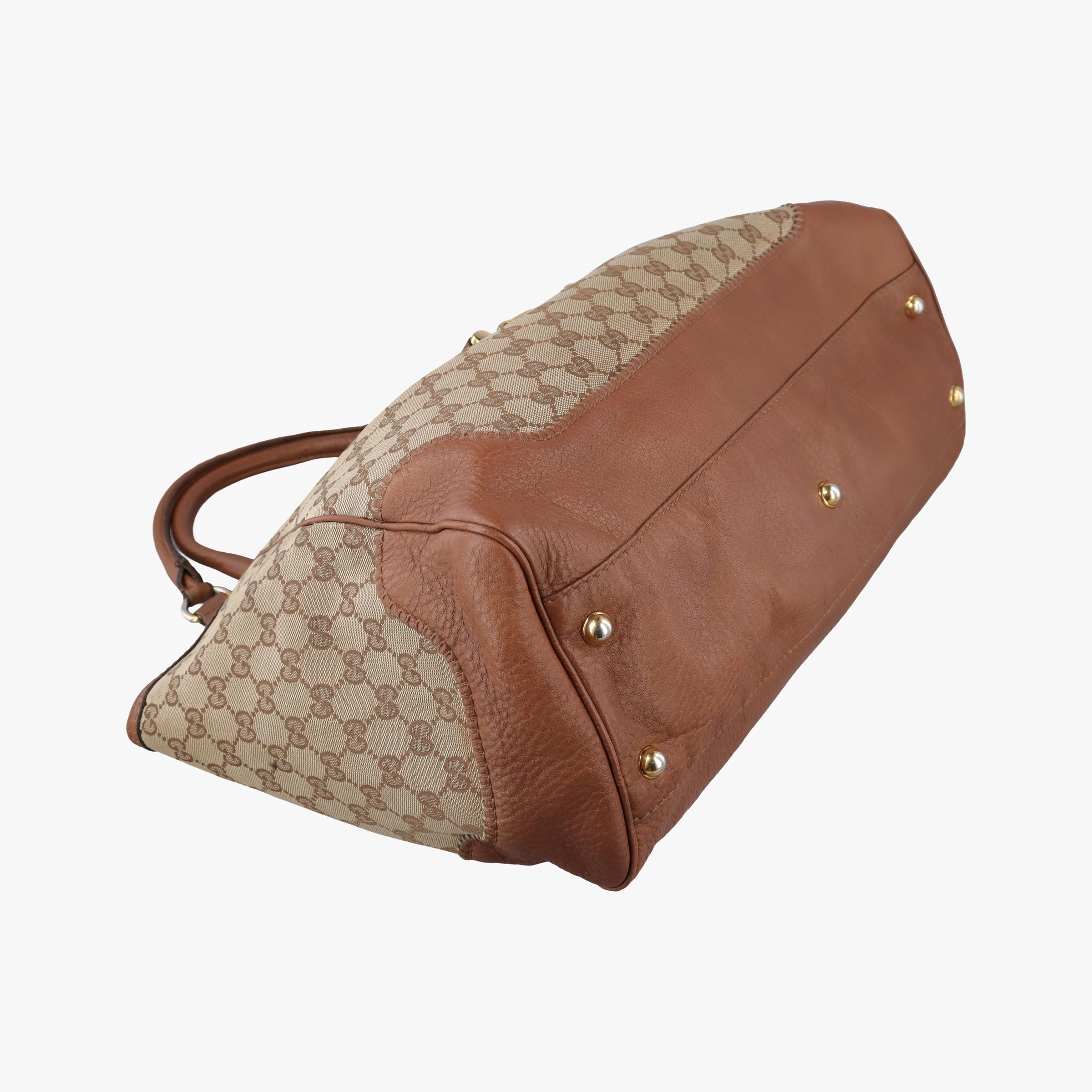 Vintage Gucci Guccissima New Pelham horsebit Brown canvas×leather 223958 handbag | stylenewstar
