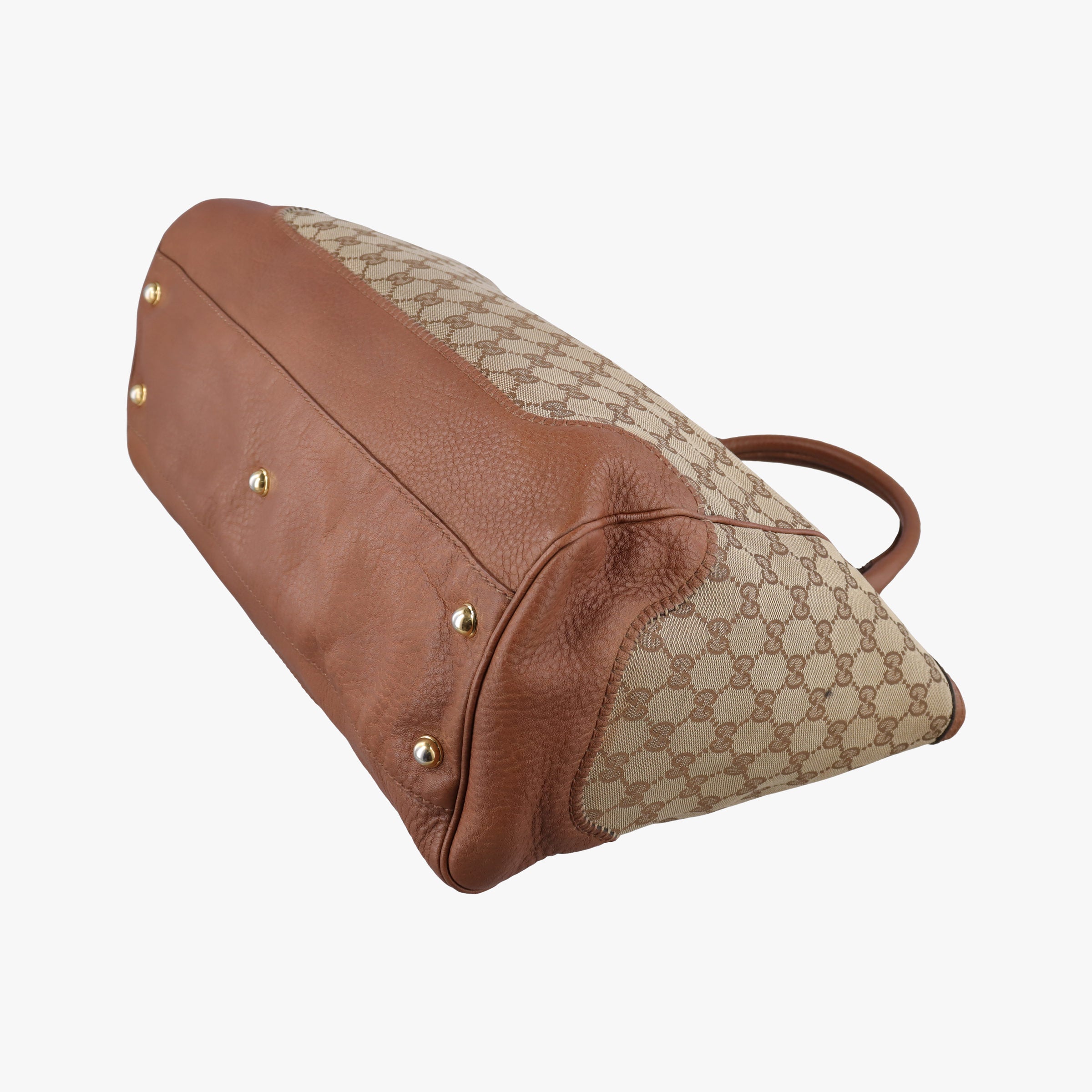 Vintage Gucci Guccissima New Pelham horsebit Brown canvas×leather 223958 handbag | stylenewstar