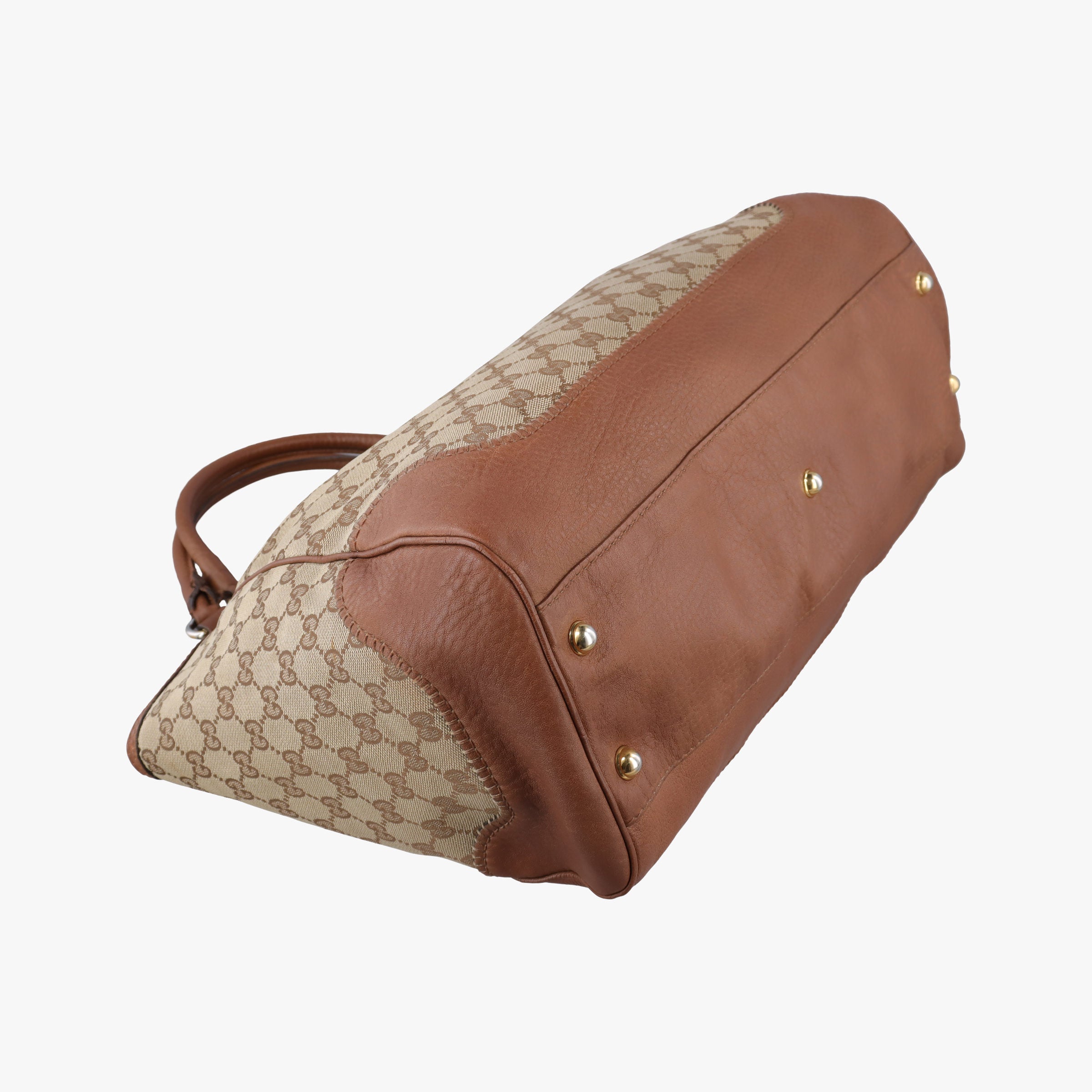 Vintage Gucci Guccissima New Pelham horsebit Brown canvas×leather 223958 handbag | stylenewstar