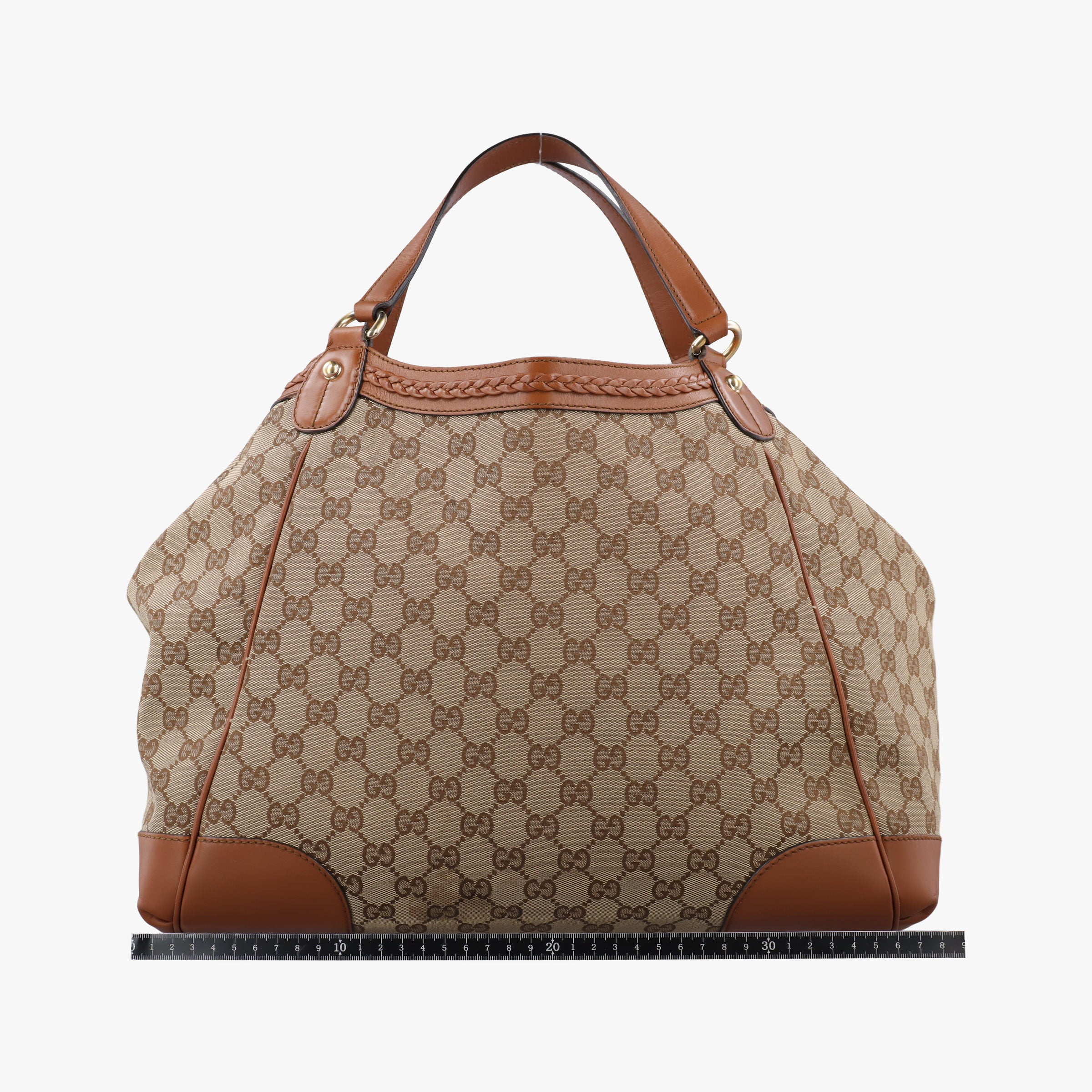 Pre-owned Gucci Interlocking G GG Canvas Brown canvas×leather 296896 handbag | stylenewstar