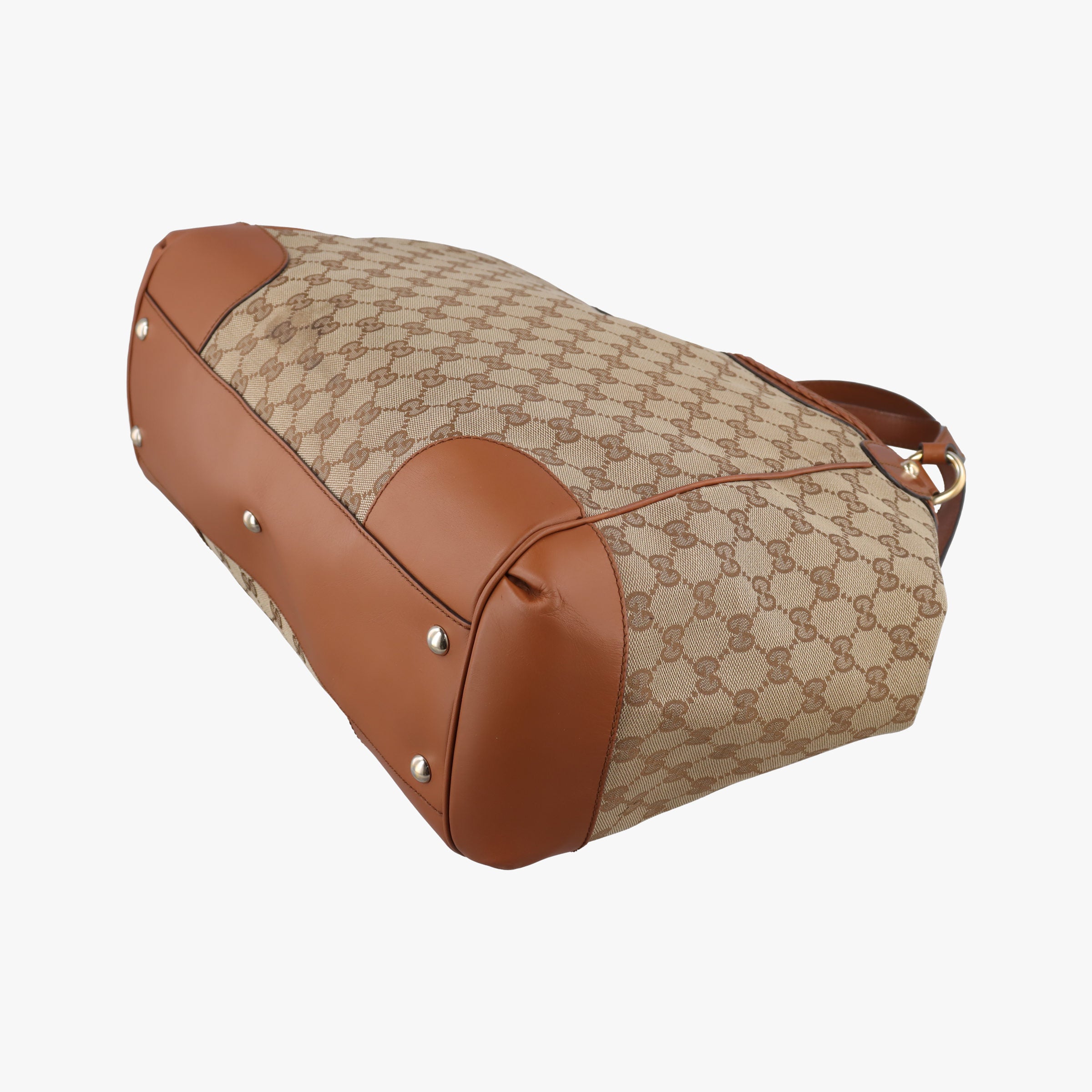 Pre-owned Gucci Interlocking G GG Canvas Brown canvas×leather 296896 handbag | stylenewstar
