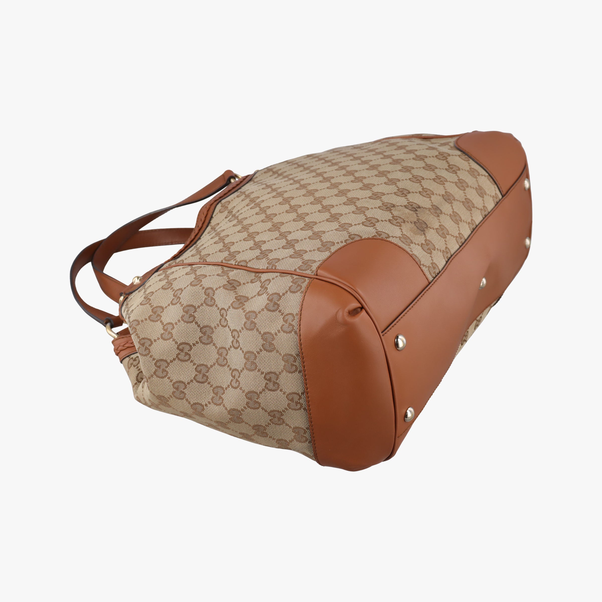 Pre-owned Gucci Interlocking G GG Canvas Brown canvas×leather 296896 handbag | stylenewstar