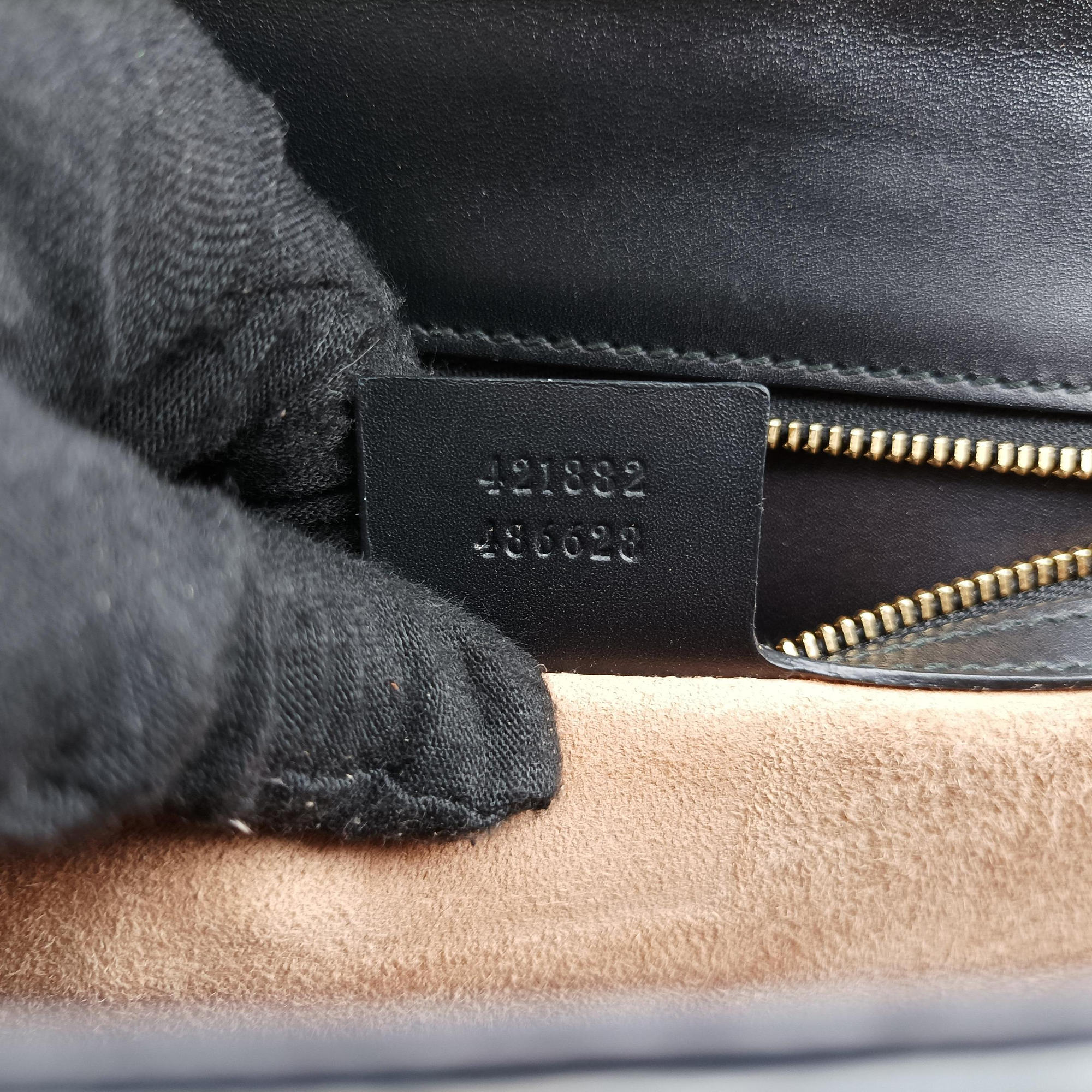 Pre-owned Gucci Sylvie Black×Green×Red Leather 421882 shoulderbag | stylenewstar