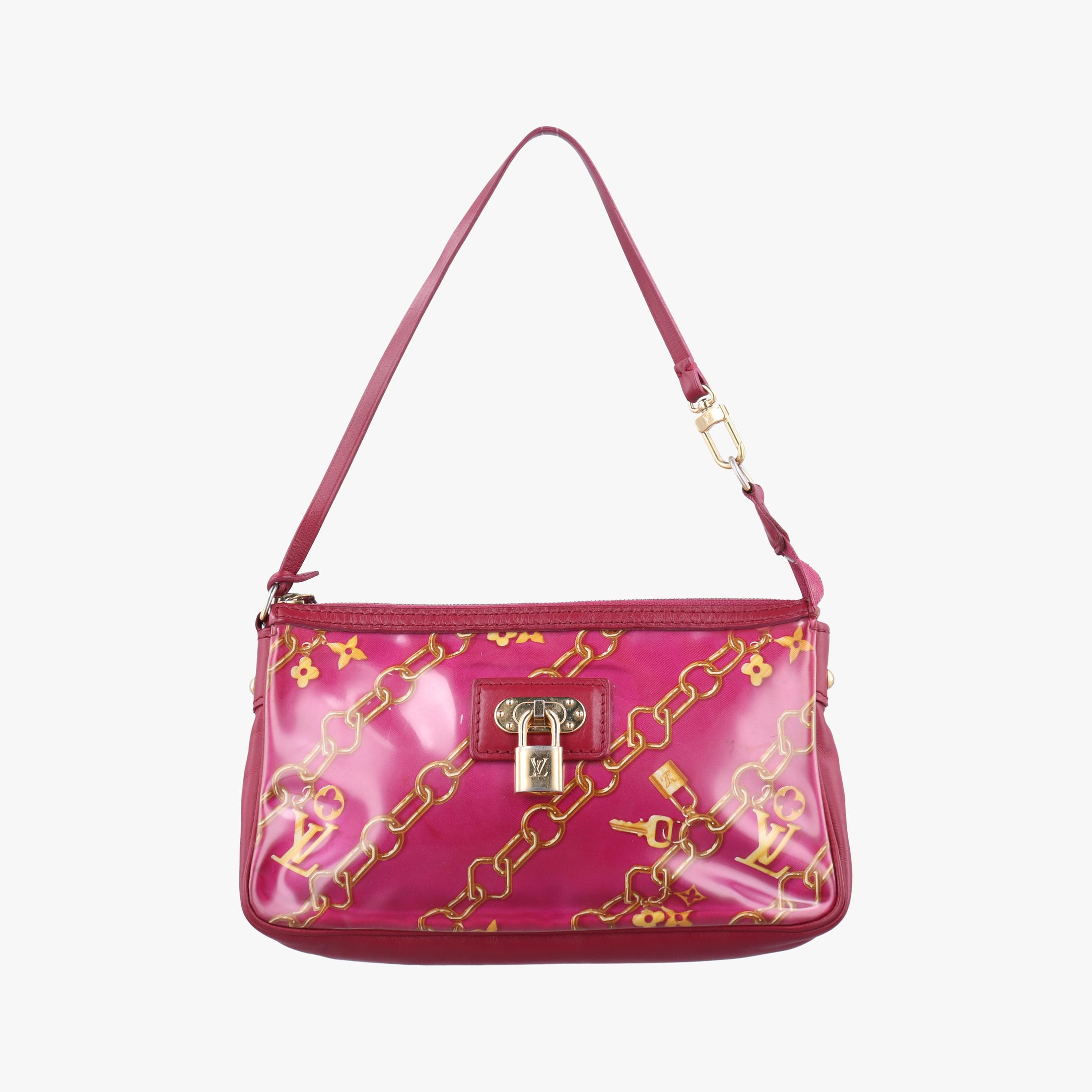 Secondhand Louis Vuitton Charm Pochette Accessoires pink×multicolor leather×PVC M95160 shoulderbag | stylenewstar