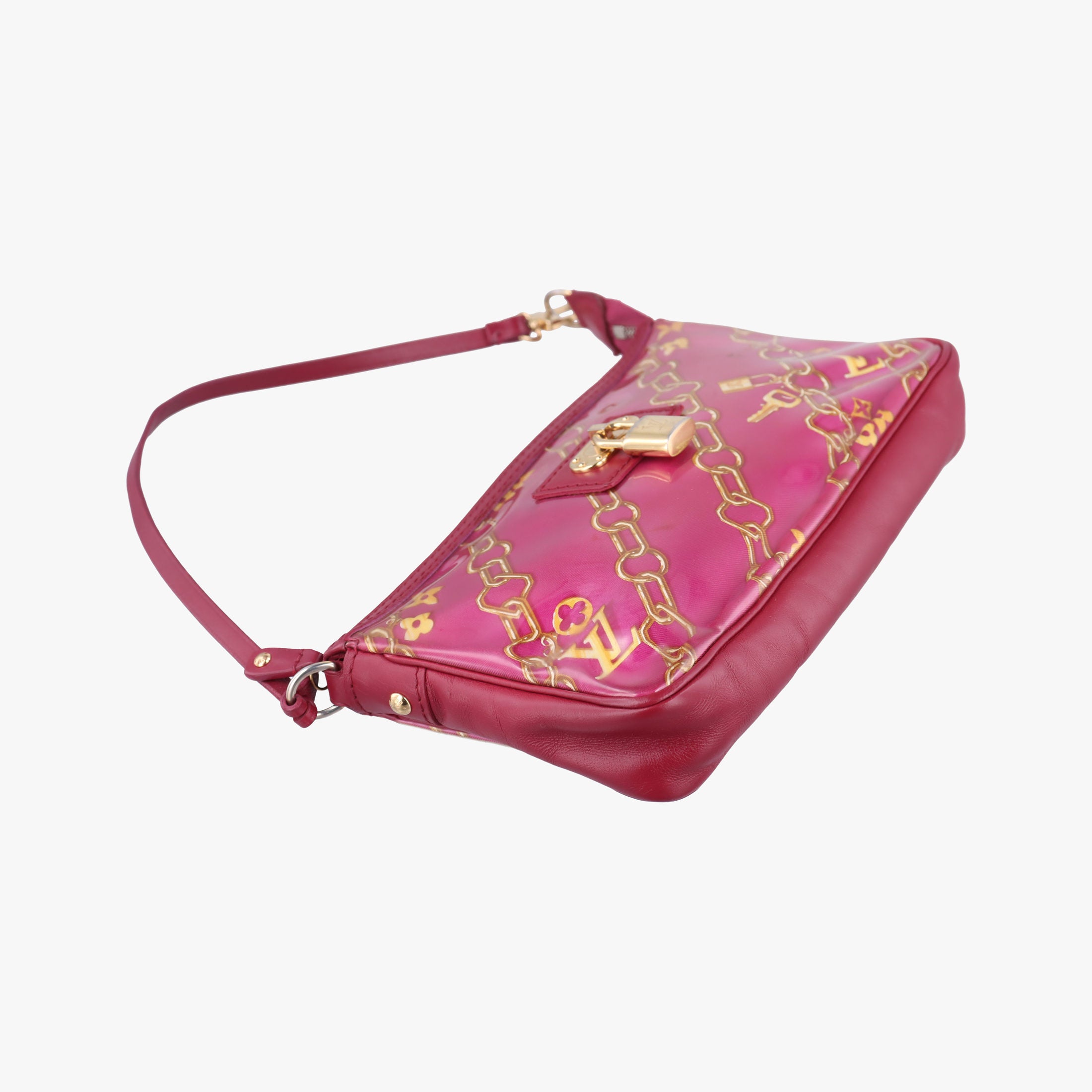 Secondhand Louis Vuitton Charm Pochette Accessoires pink×multicolor leather×PVC M95160 shoulderbag | stylenewstar