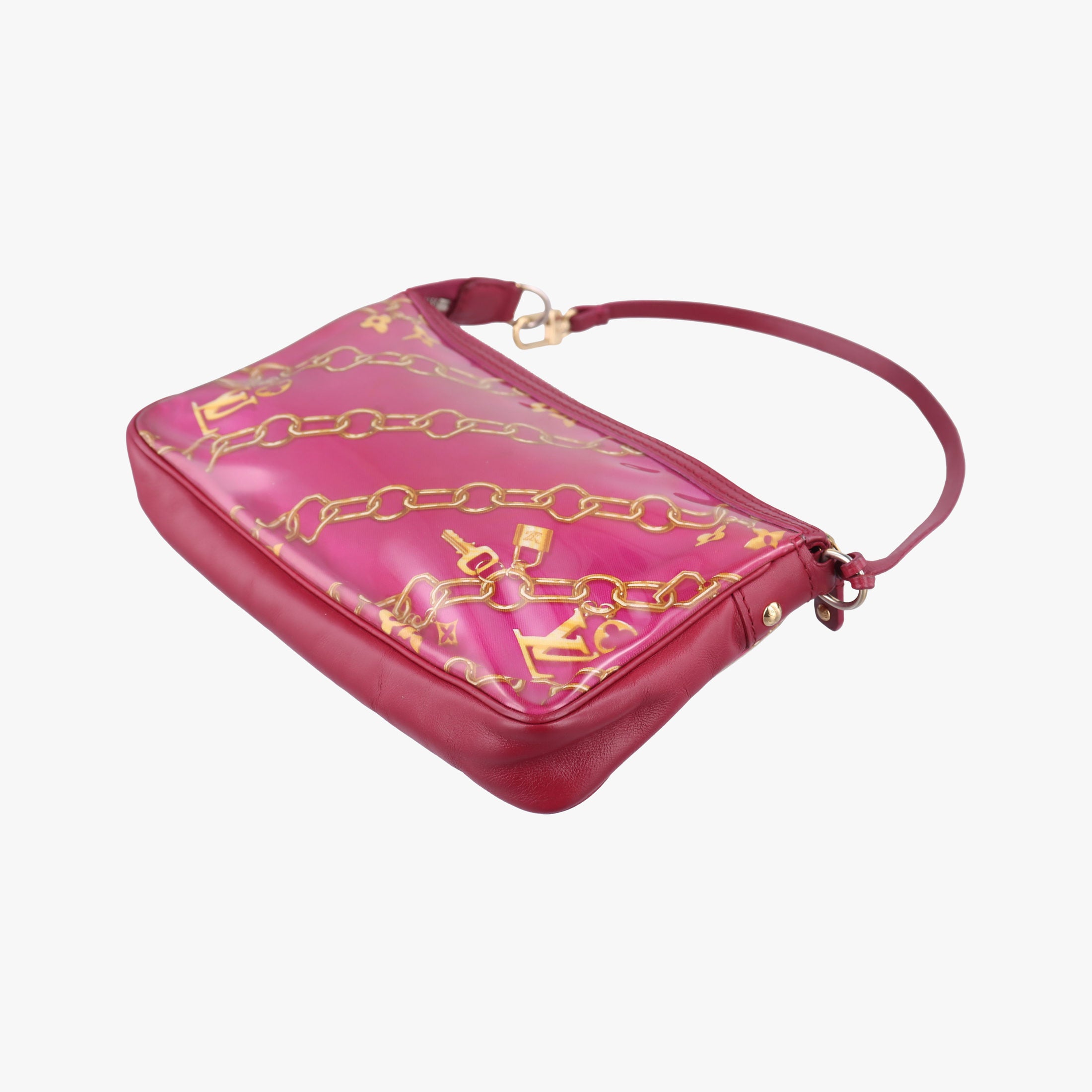 Secondhand Louis Vuitton Charm Pochette Accessoires pink×multicolor leather×PVC M95160 shoulderbag | stylenewstar
