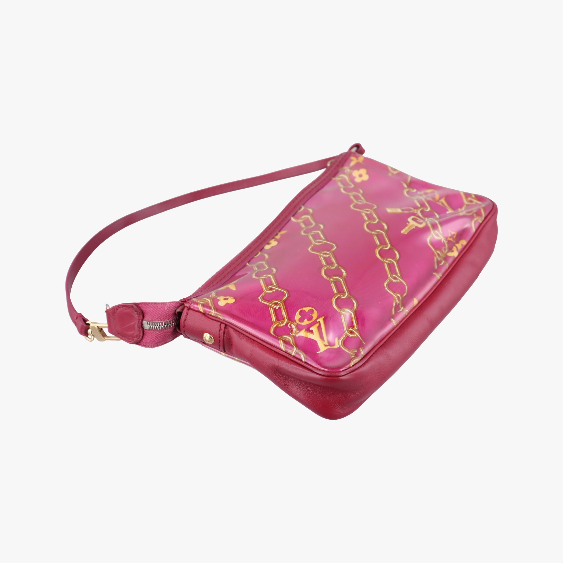 Secondhand Louis Vuitton Charm Pochette Accessoires pink×multicolor leather×PVC M95160 shoulderbag | stylenewstar