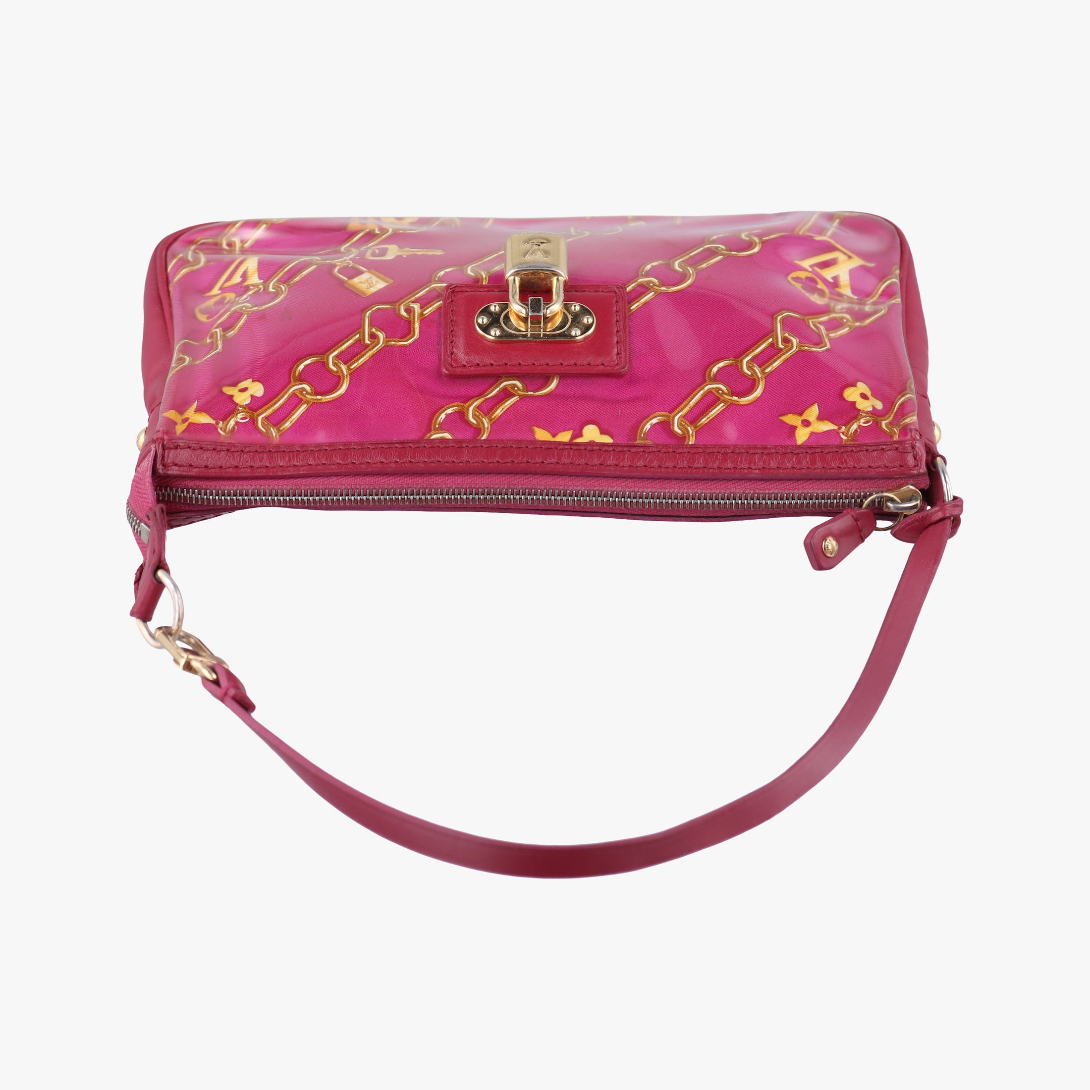 Secondhand Louis Vuitton Charm Pochette Accessoires pink×multicolor leather×PVC M95160 shoulderbag | stylenewstar