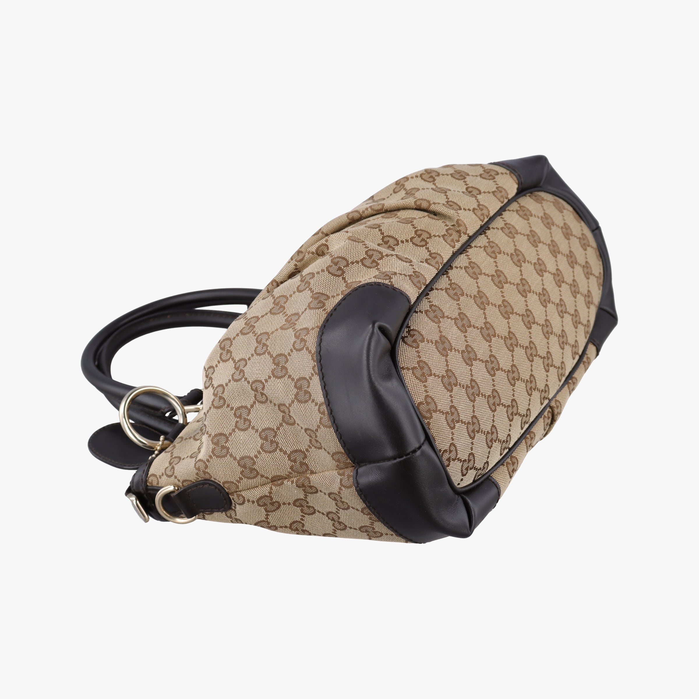 Pre-owned Gucci Sukey Brown×Black canvas×Leather 247902 handbag | stylenewstar