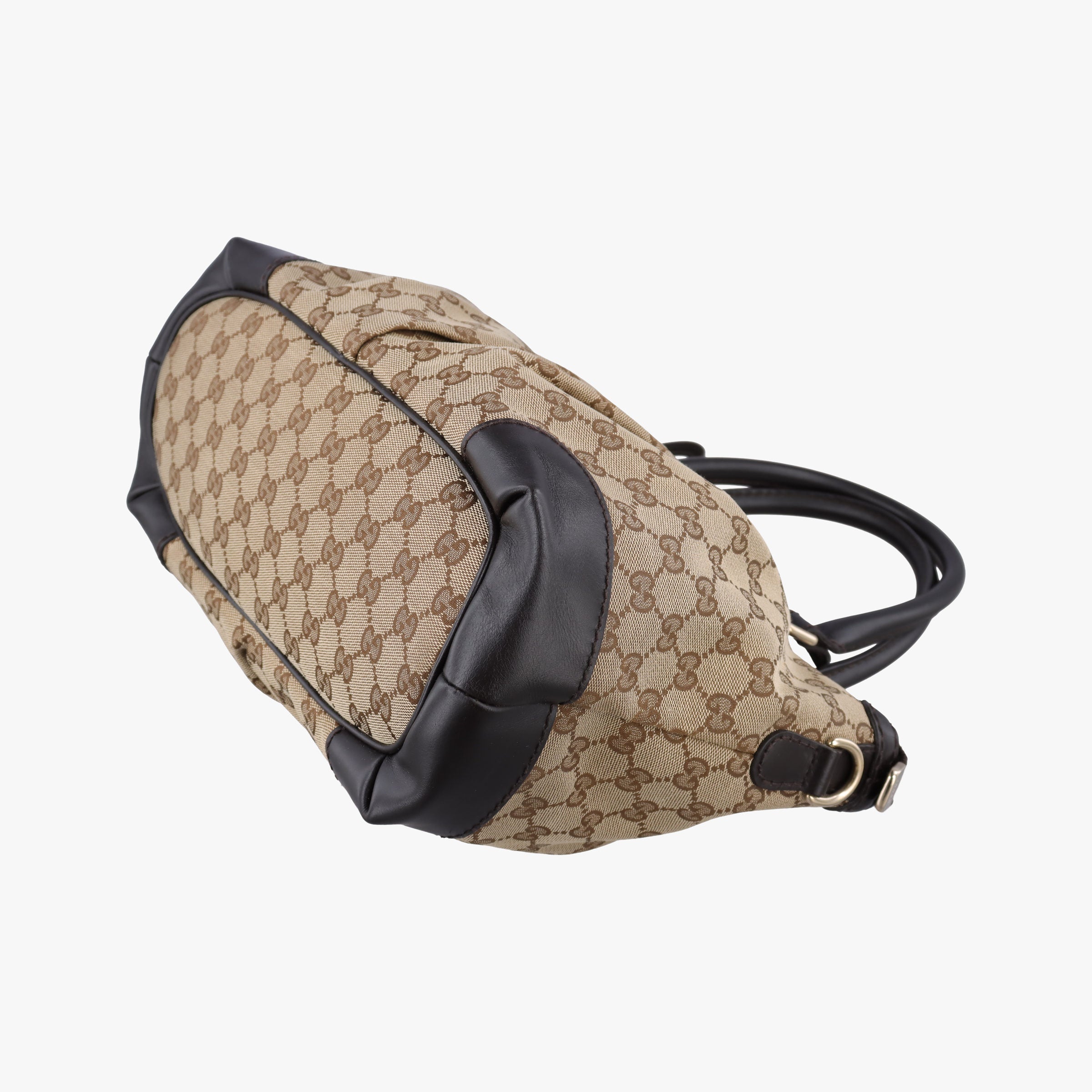 Pre-owned Gucci Sukey Brown×Black canvas×Leather 247902 handbag | stylenewstar