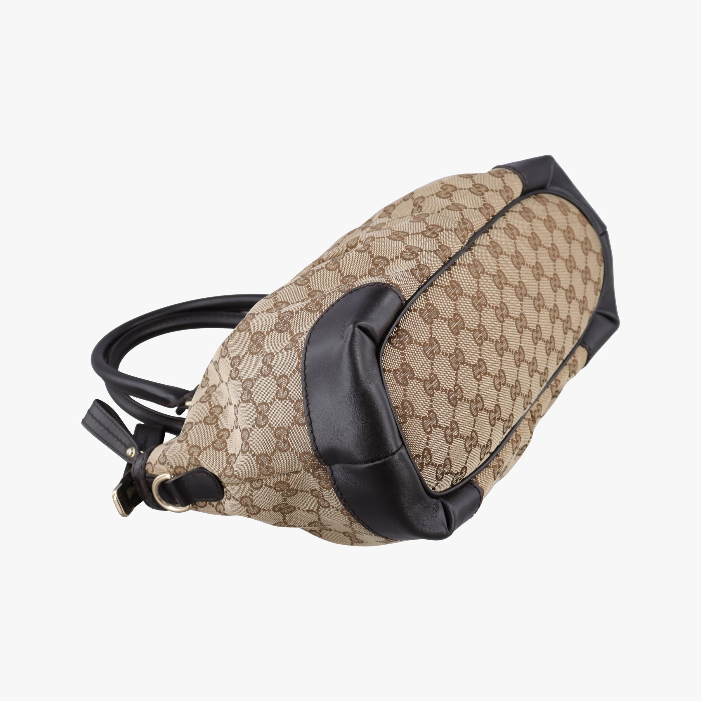 Pre-owned Gucci Sukey Brown×Black canvas×Leather 247902 handbag | stylenewstar