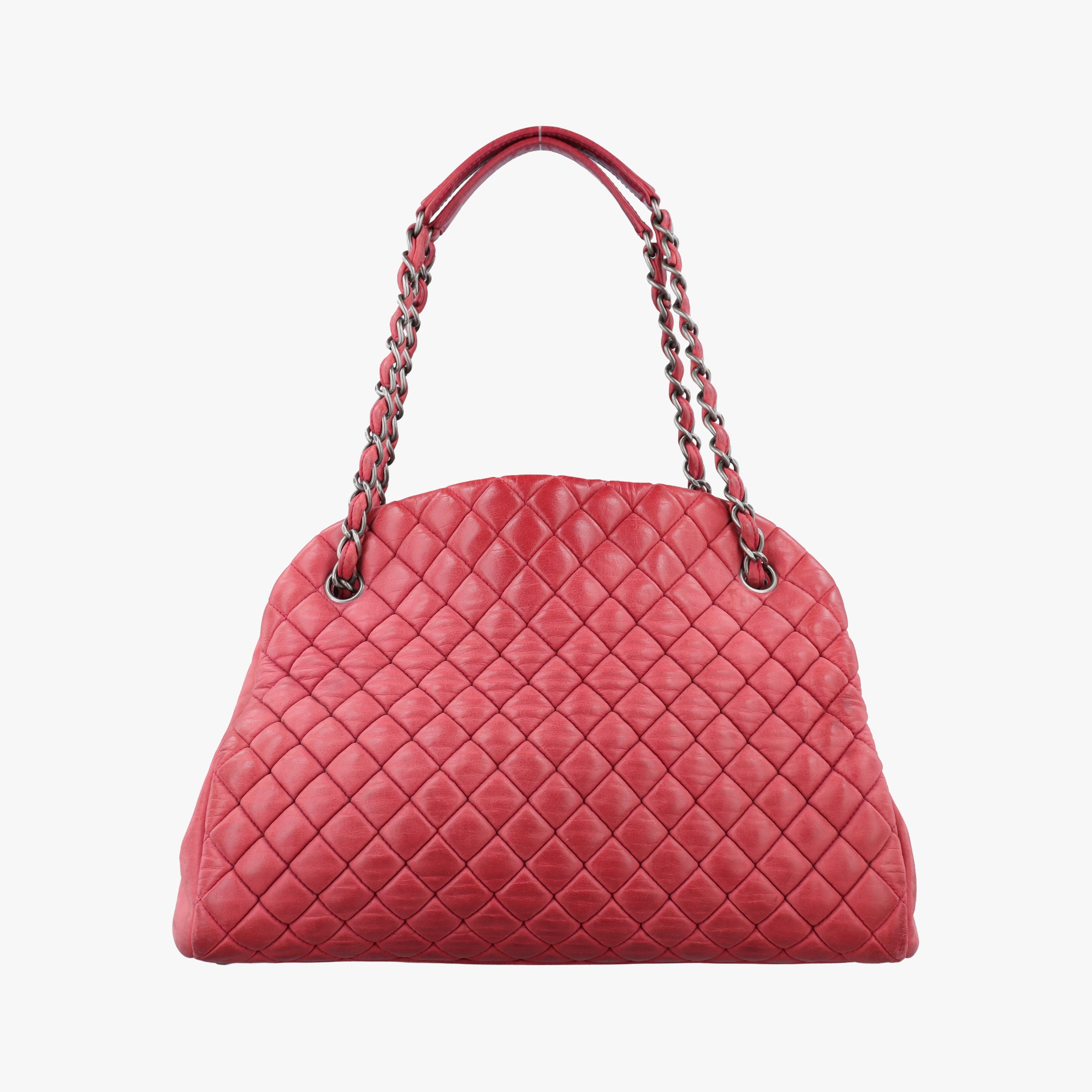 Pre-owned Chanel Mademoiselle Bowling Red Leather A67419 shoulderbag | stylenewstar