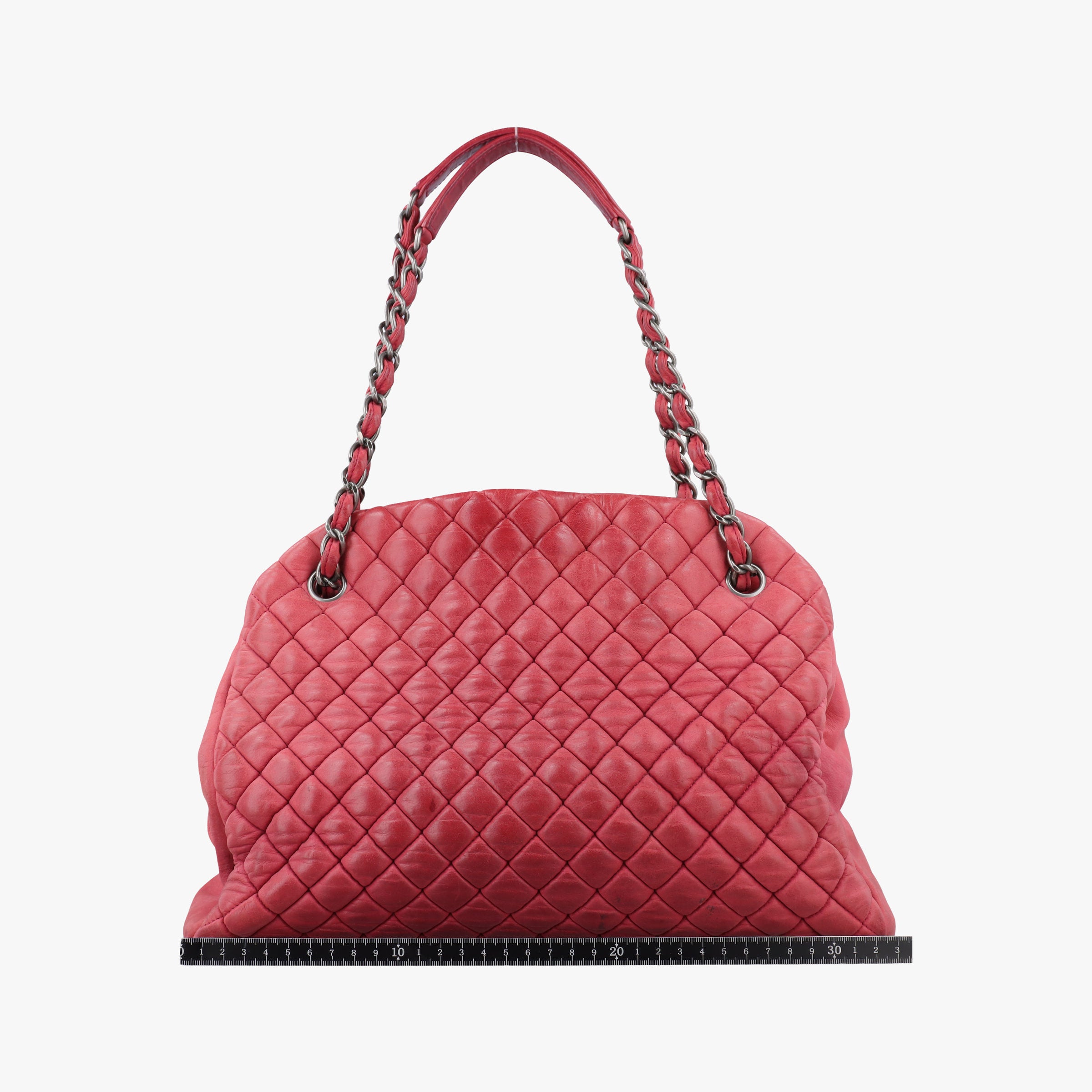 Pre-owned Chanel Mademoiselle Bowling Red Leather A67419 shoulderbag | stylenewstar