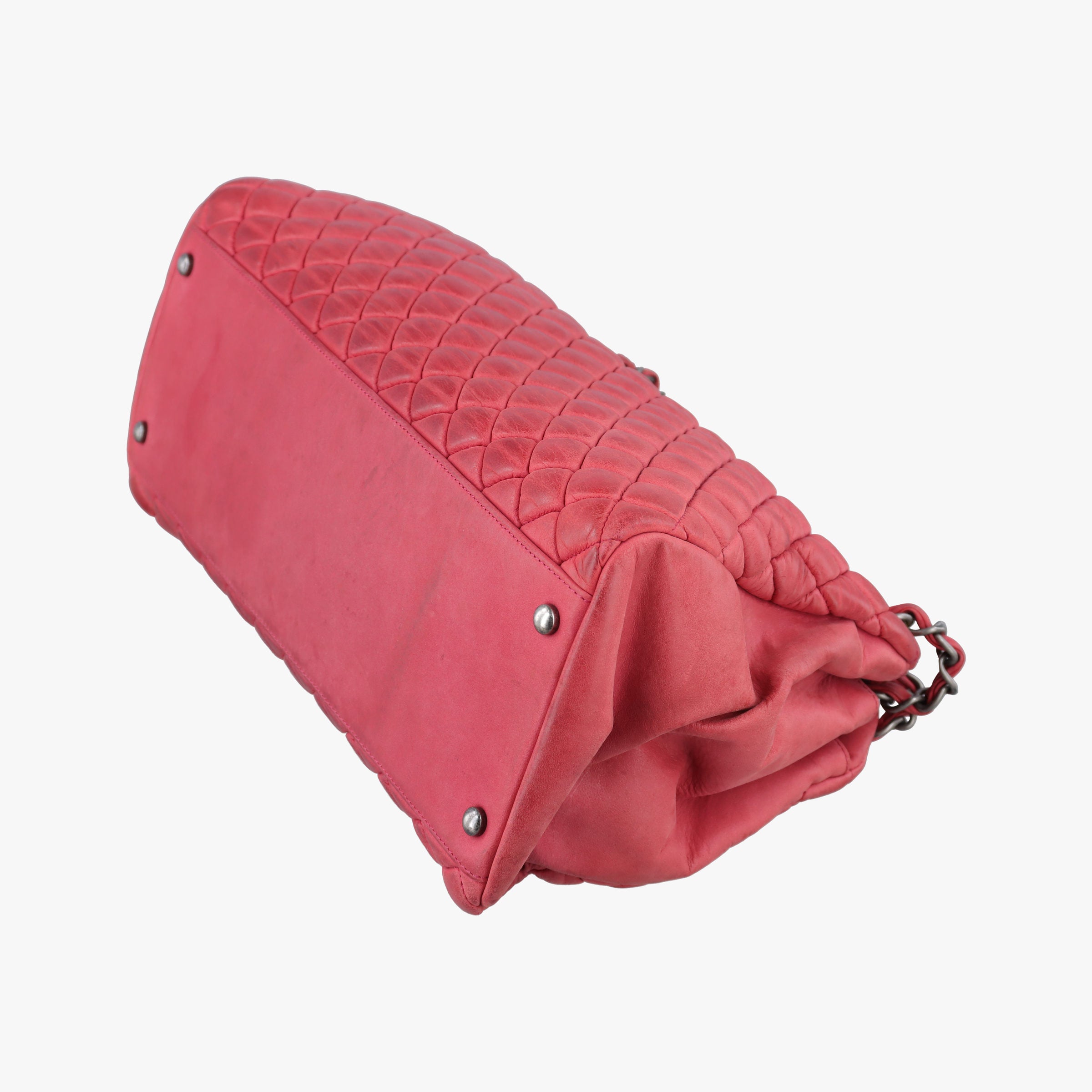 Pre-owned Chanel Mademoiselle Bowling Red Leather A67419 shoulderbag | stylenewstar