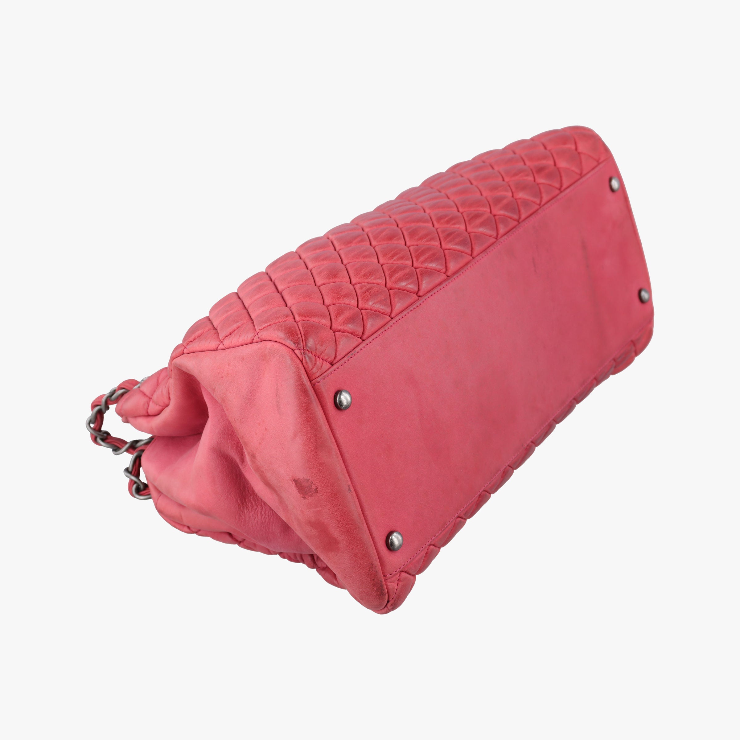 Pre-owned Chanel Mademoiselle Bowling Red Leather A67419 shoulderbag | stylenewstar