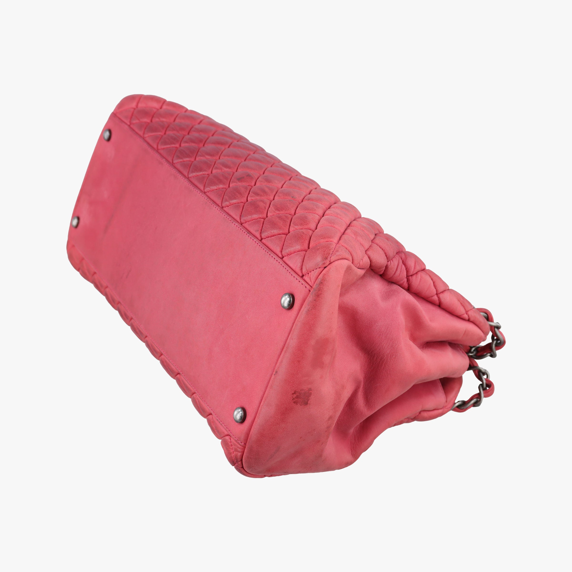 Pre-owned Chanel Mademoiselle Bowling Red Leather A67419 shoulderbag | stylenewstar