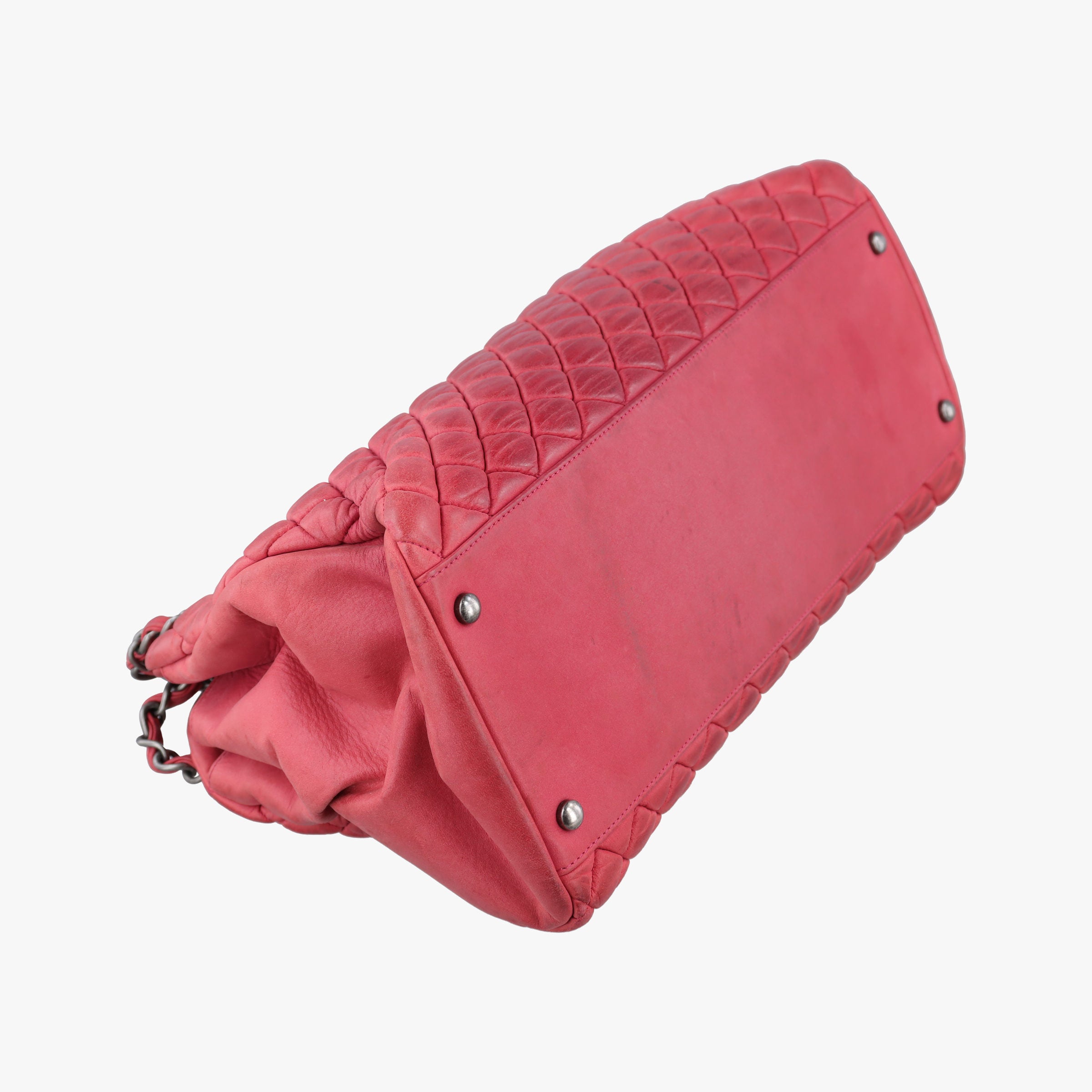 Pre-owned Chanel Mademoiselle Bowling Red Leather A67419 shoulderbag | stylenewstar