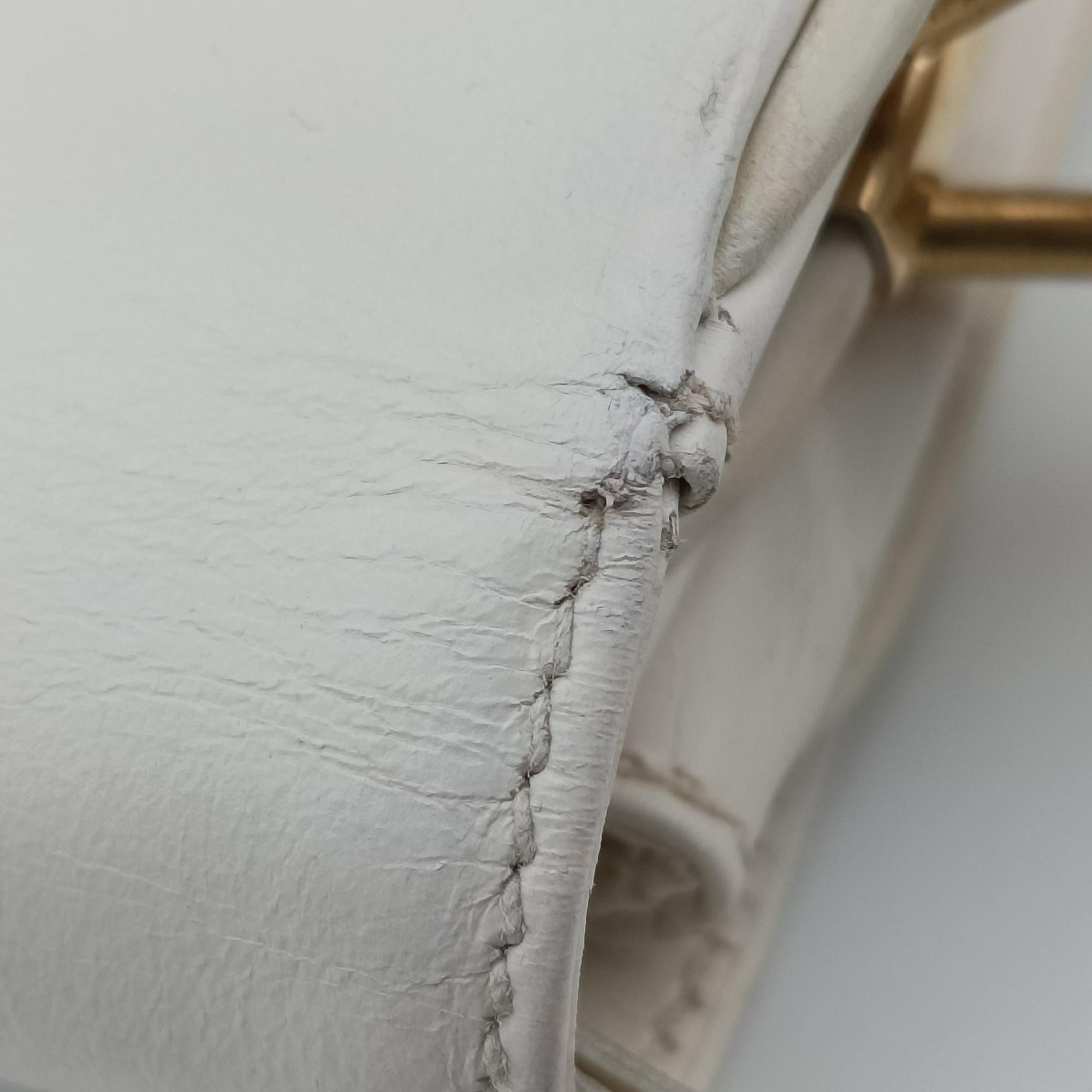 Pre-owned Gucci horse bit White Leather  shoulderbag | stylenewstar