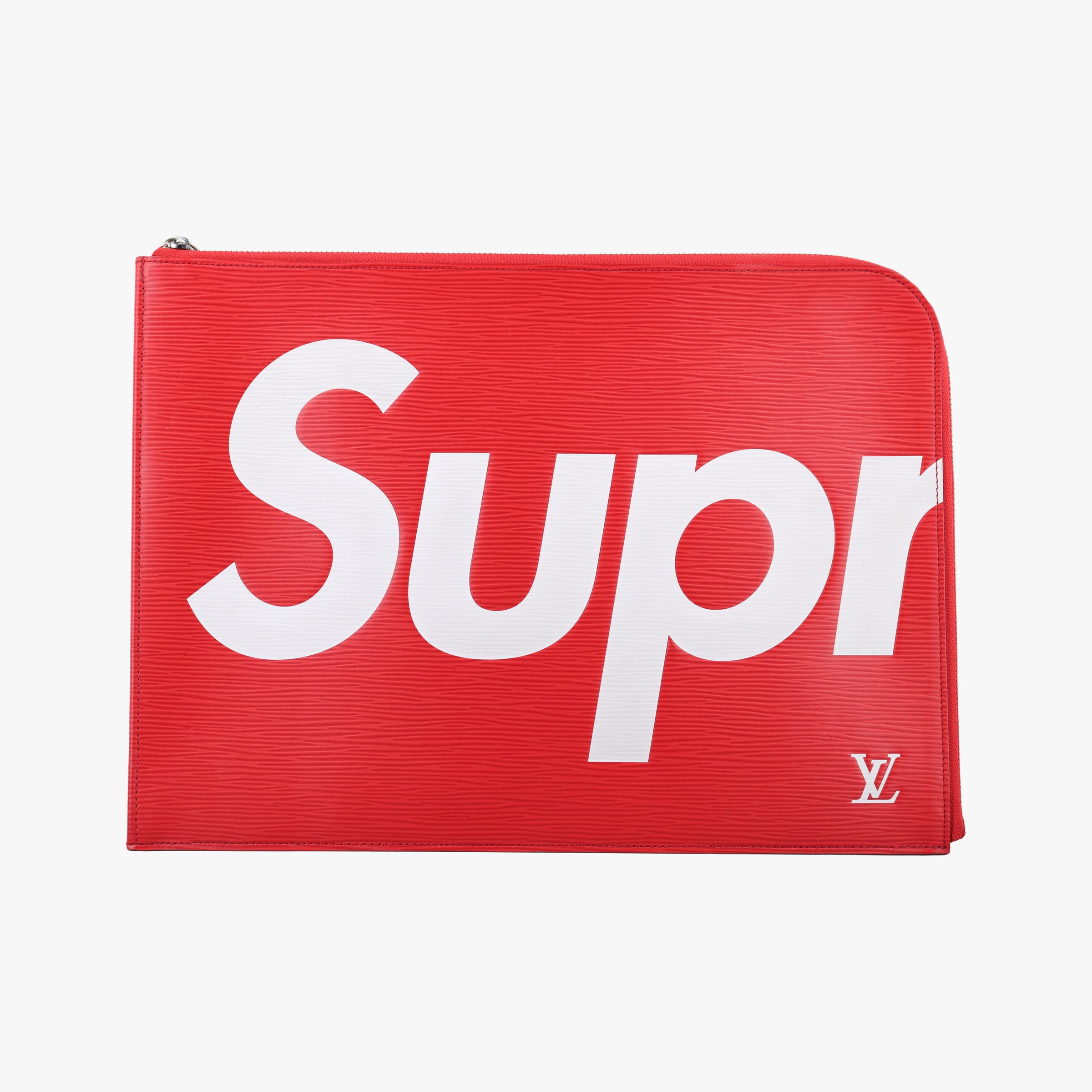 Pre-owned Louis Vuitton Pochette Jour GM Supreme Collaboration ROUGE×white epi M67722 clutchbag | stylenewstar