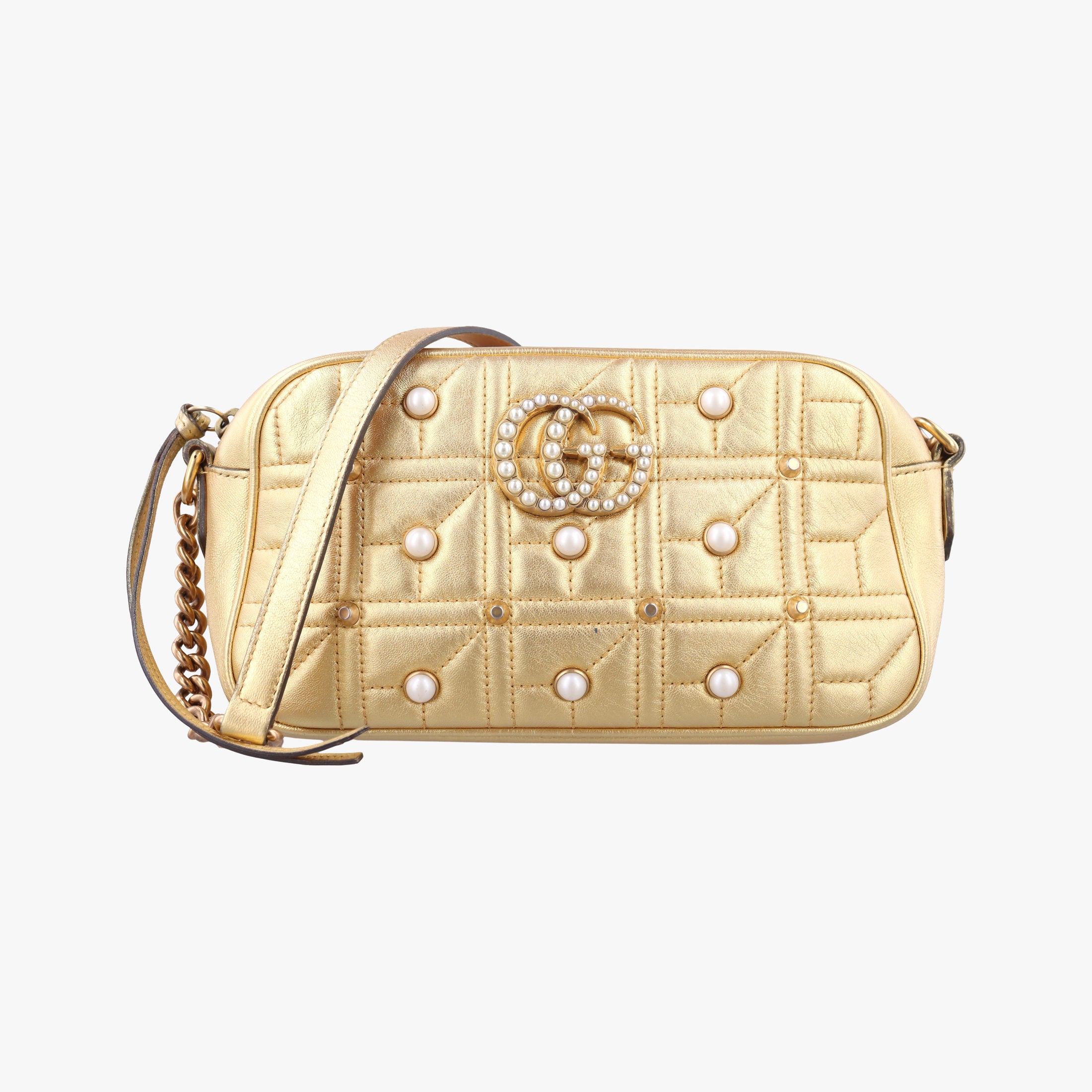Secondhand Gucci GG Marmont Golden Leather 447632 shoulderbag | stylenewstar