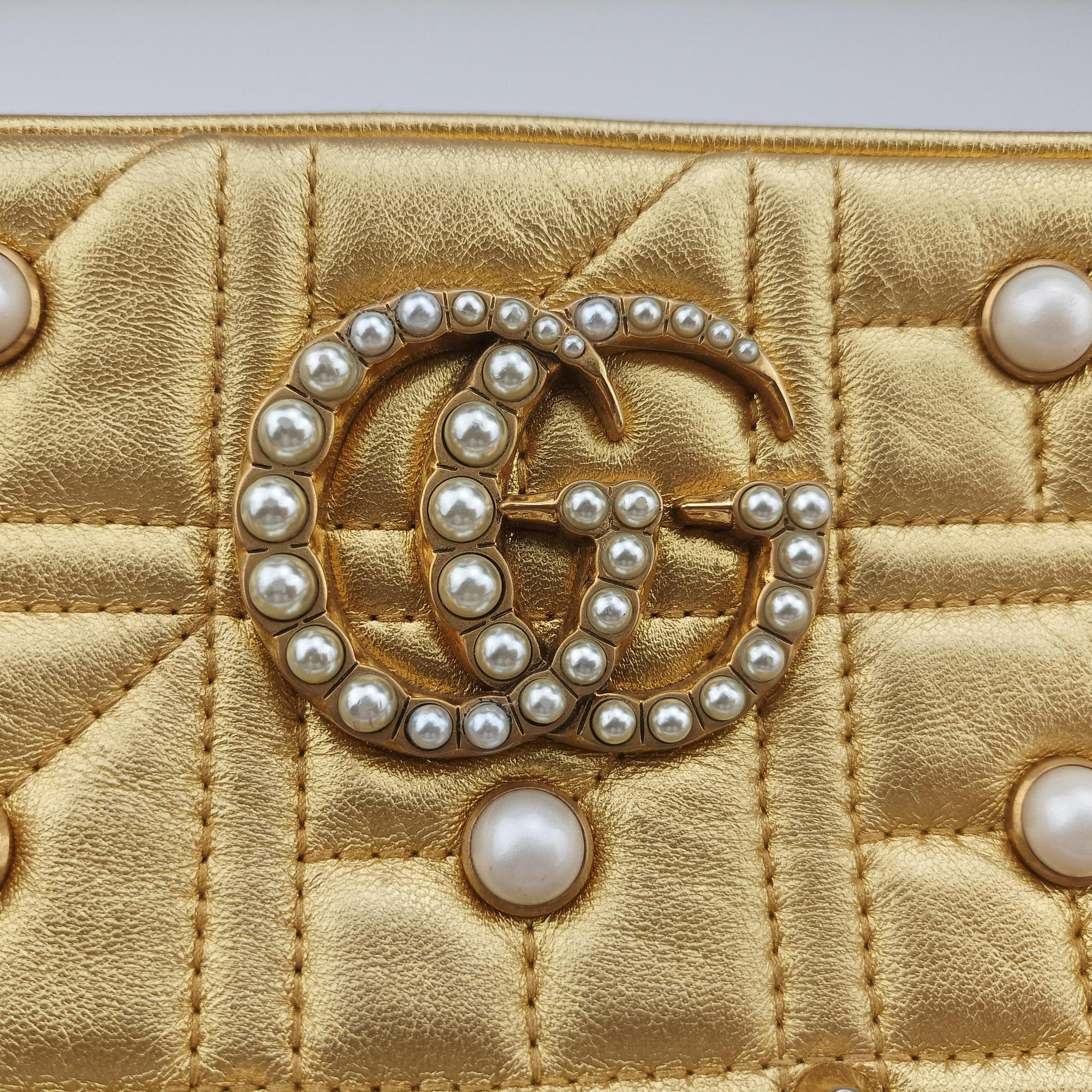 Secondhand Gucci GG Marmont Golden Leather 447632 shoulderbag | stylenewstar
