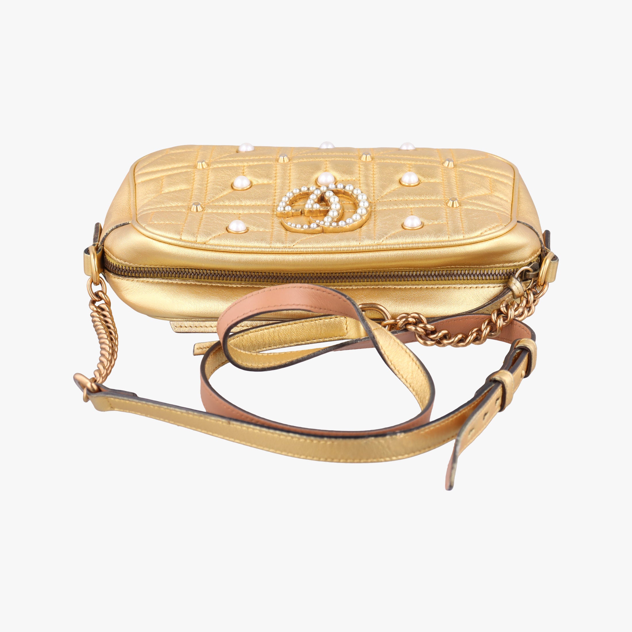 Secondhand Gucci GG Marmont Golden Leather 447632 shoulderbag | stylenewstar