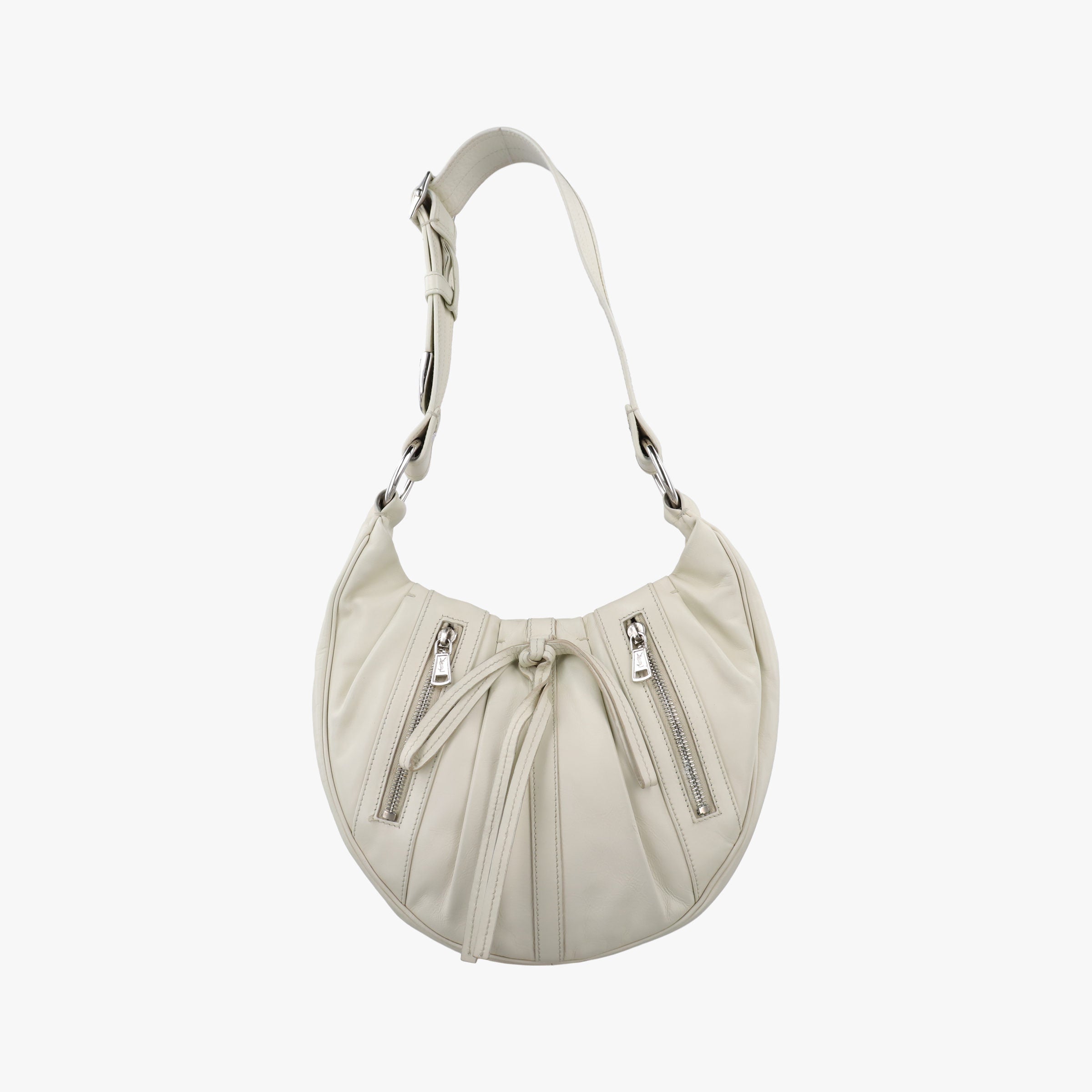 Secondhand Yves Saint Laurent Rive Gauche White Leather 120436 shoulderbag | stylenewstar