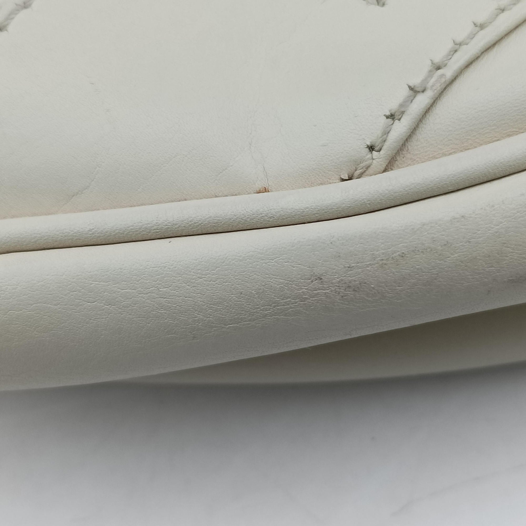 Secondhand Yves Saint Laurent Rive Gauche White Leather 120436 shoulderbag | stylenewstar