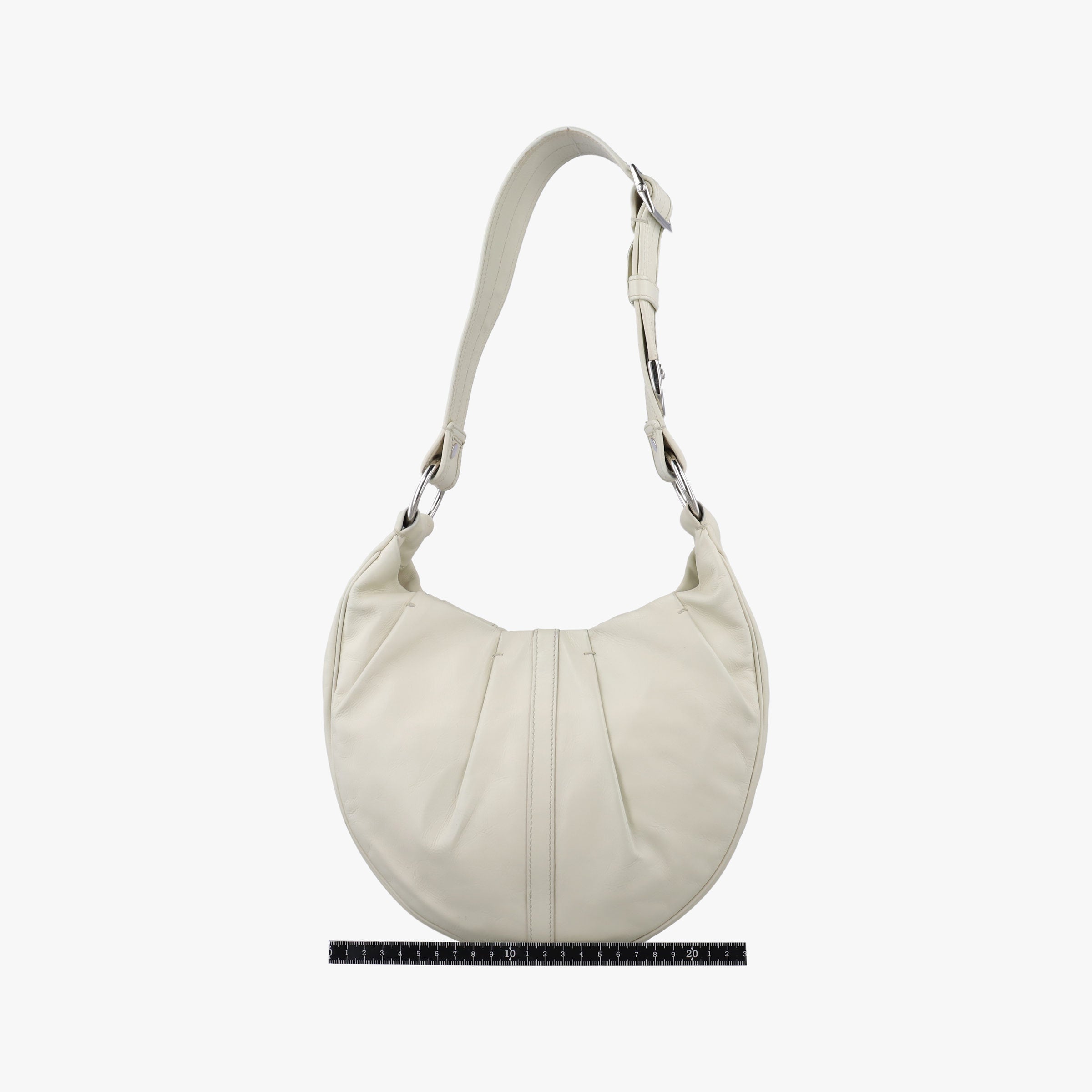 Secondhand Yves Saint Laurent Rive Gauche White Leather 120436 shoulderbag | stylenewstar
