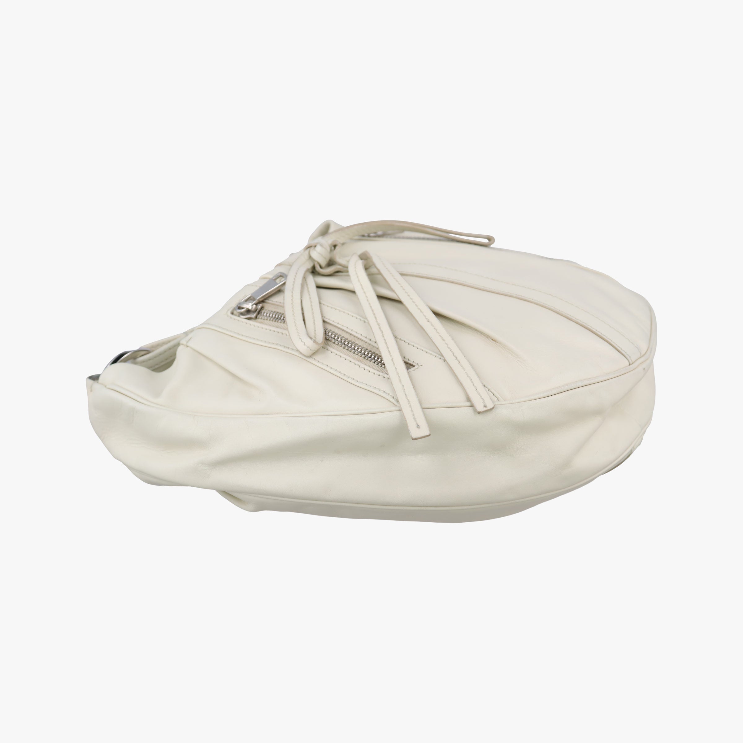 Secondhand Yves Saint Laurent Rive Gauche White Leather 120436 shoulderbag | stylenewstar