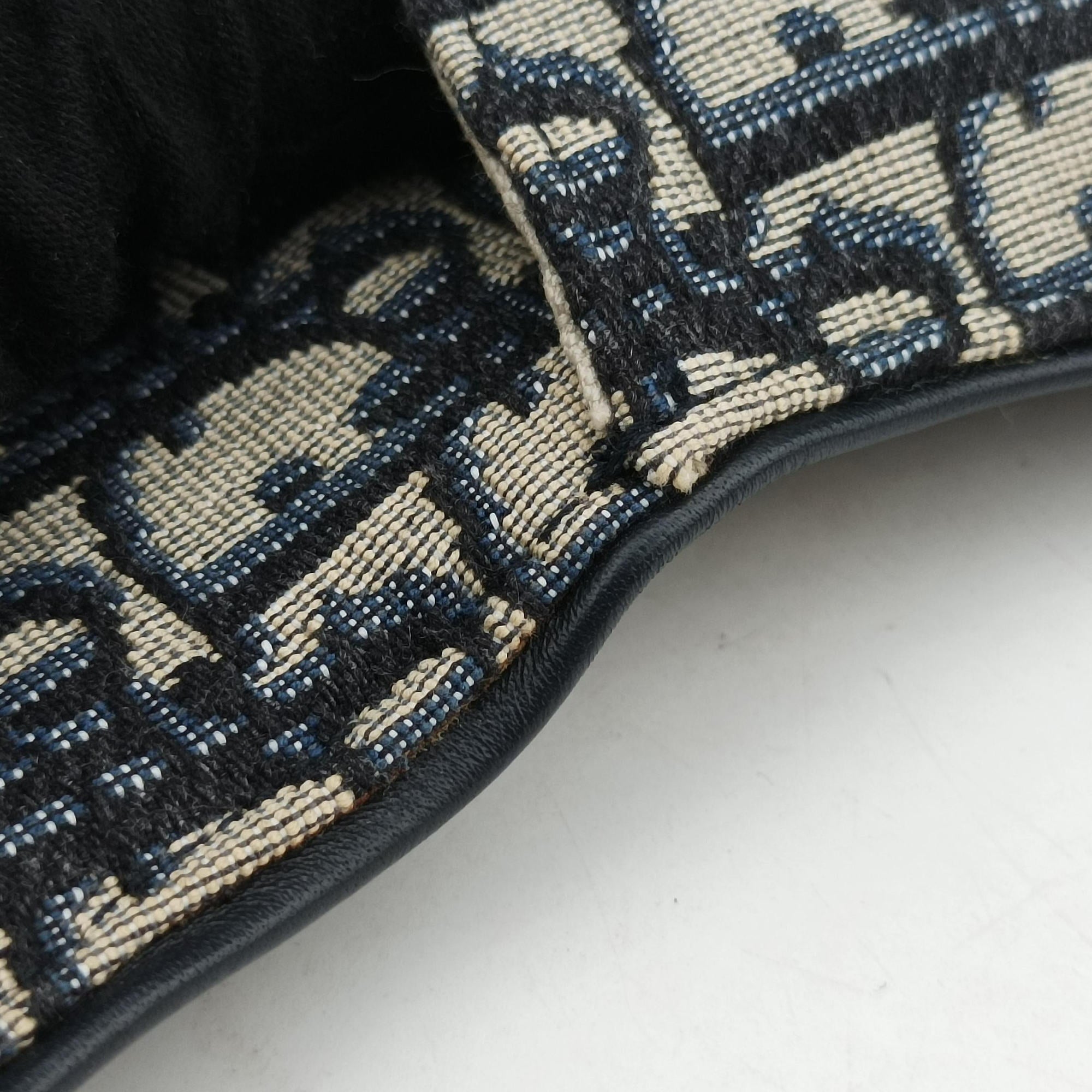 Pre-owned Christian Dior Saddle Navy×Gray Jacquard×Leather  bum bag/waist bag | stylenewstar