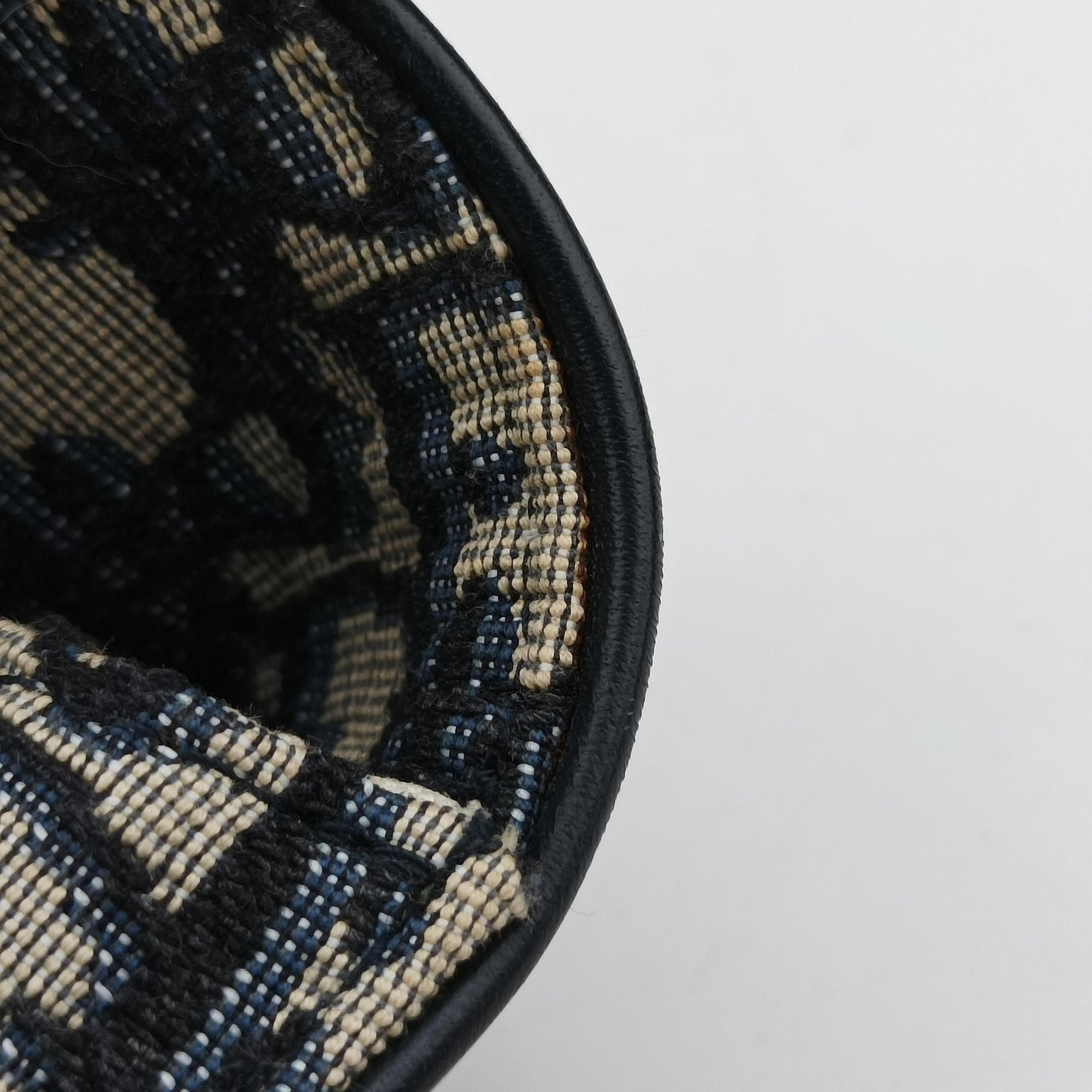 Pre-owned Christian Dior Saddle Navy×Gray Jacquard×Leather  bum bag/waist bag | stylenewstar