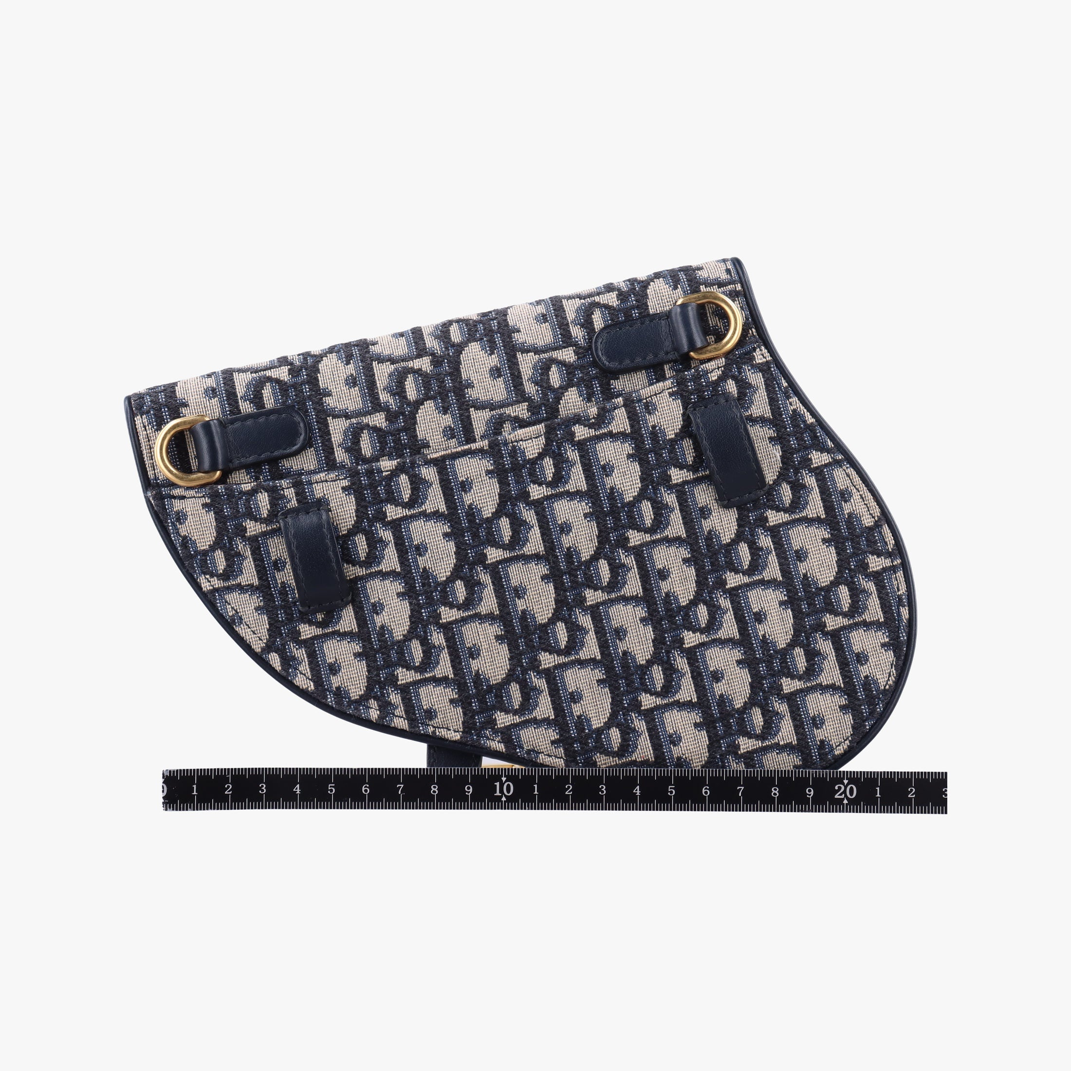 Pre-owned Christian Dior Saddle Navy×Gray Jacquard×Leather  bum bag/waist bag | stylenewstar