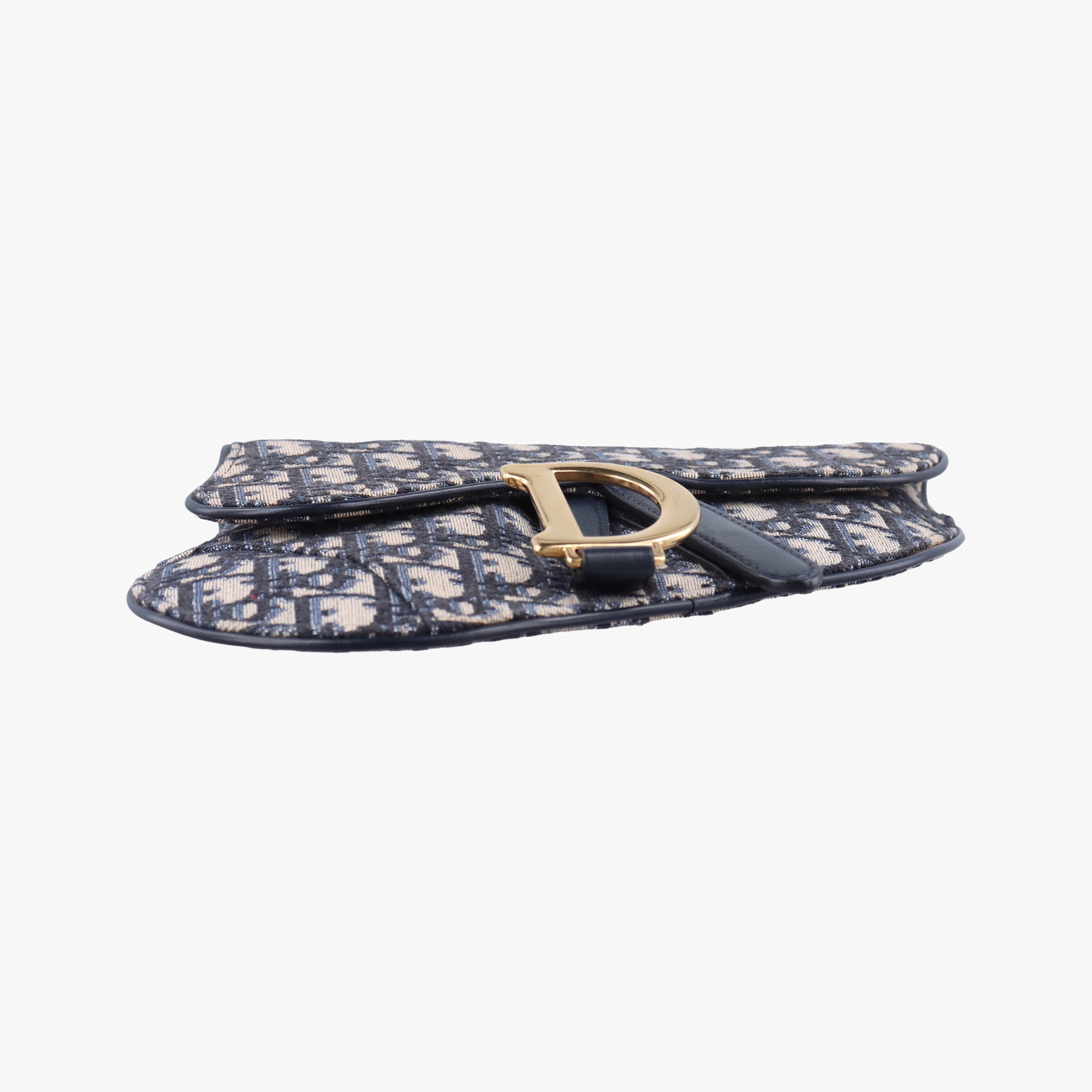 Pre-owned Christian Dior Saddle Navy×Gray Jacquard×Leather  bum bag/waist bag | stylenewstar