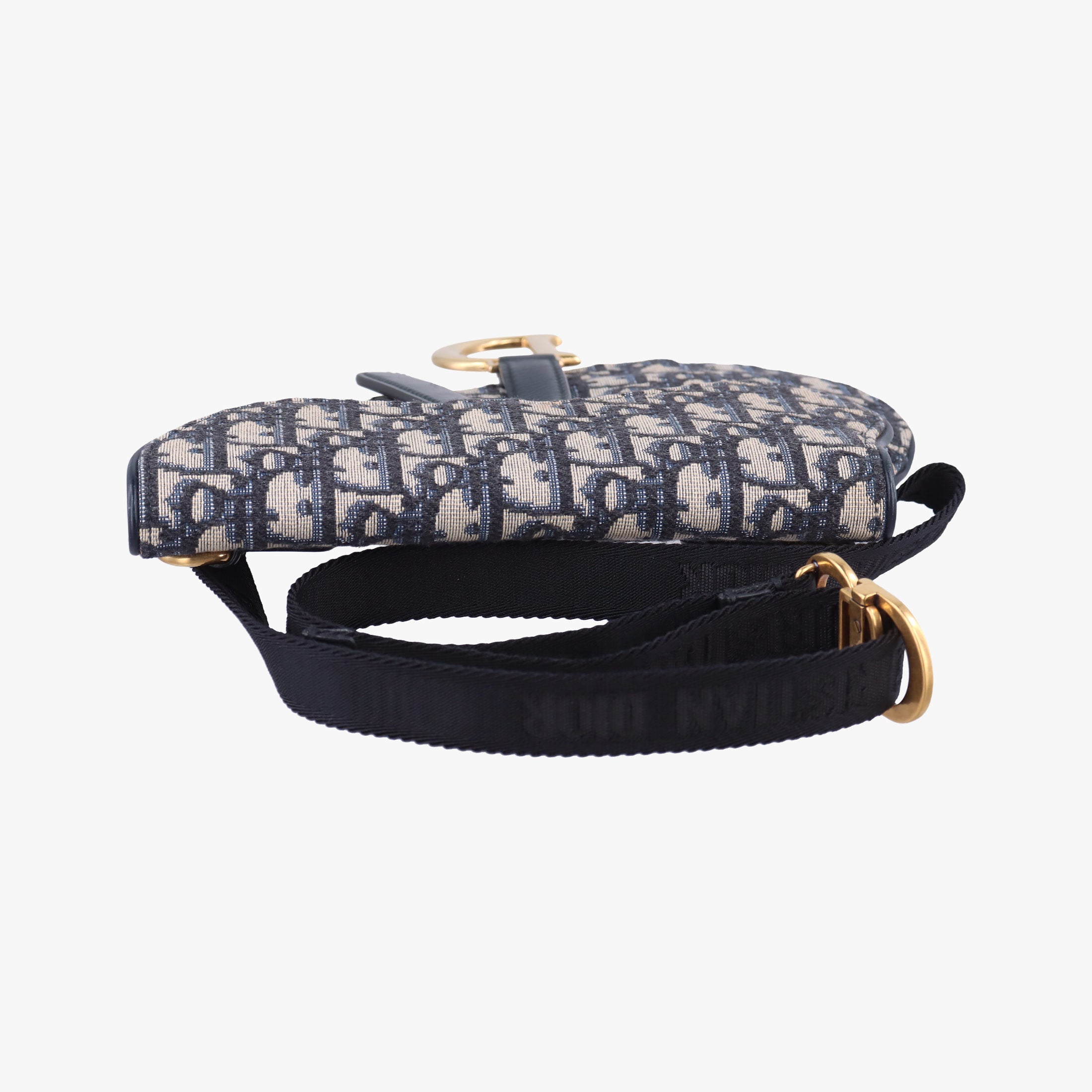 Pre-owned Christian Dior Saddle Navy×Gray Jacquard×Leather  bum bag/waist bag | stylenewstar