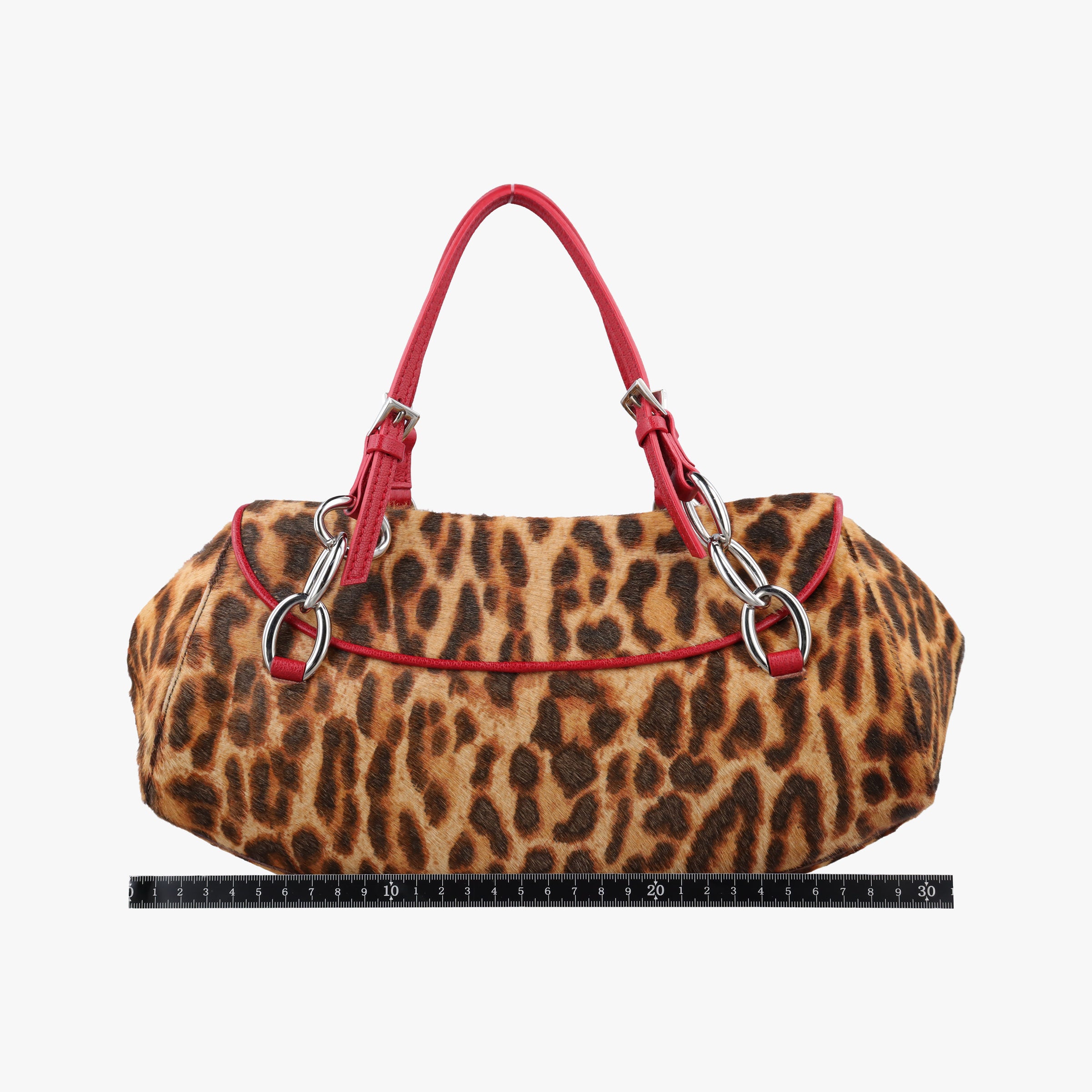 Pre-owned Christian Dior Diva Leopard Brown×Multicolour ponyhair　  handbag | stylenewstar