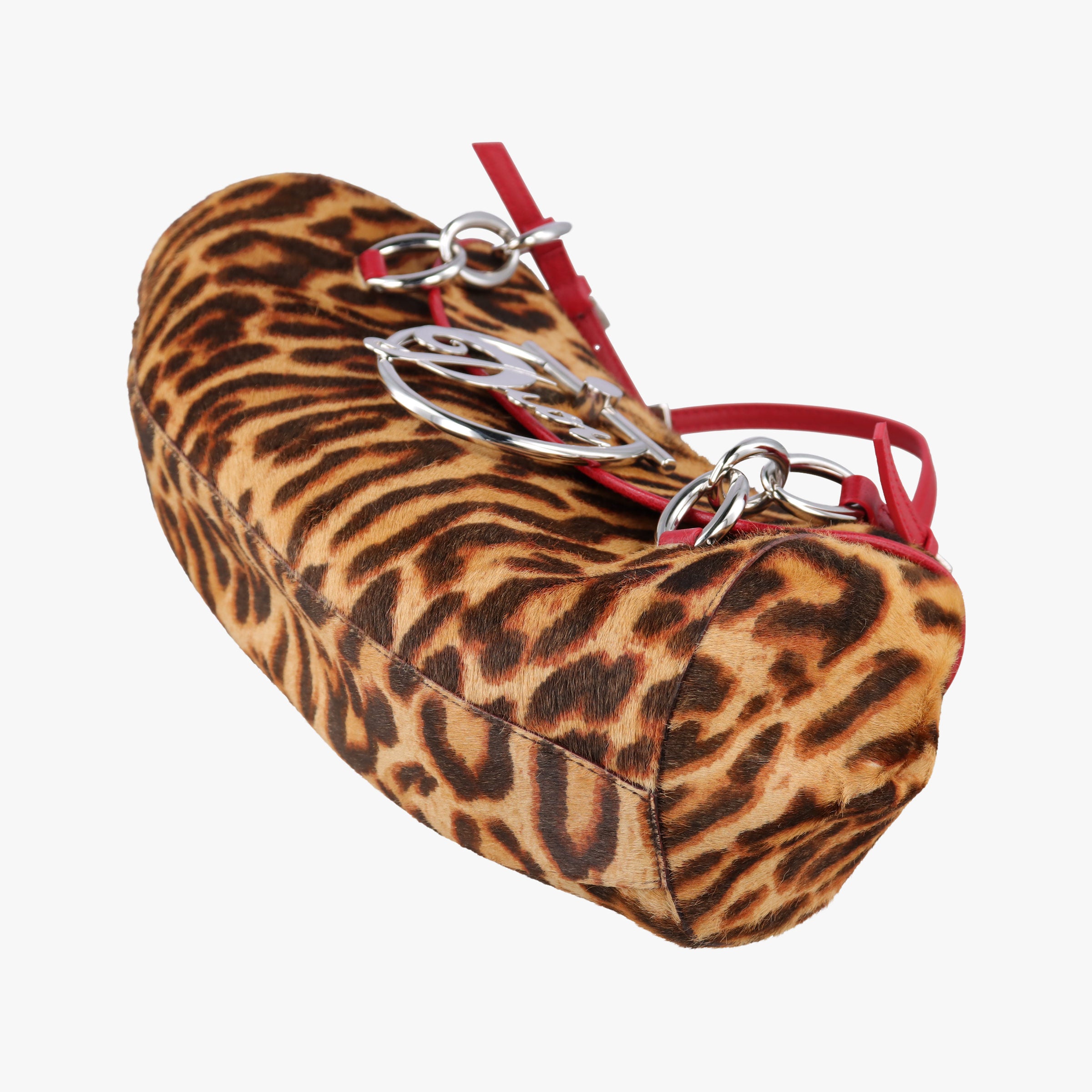 Pre-owned Christian Dior Diva Leopard Brown×Multicolour ponyhair　  handbag | stylenewstar
