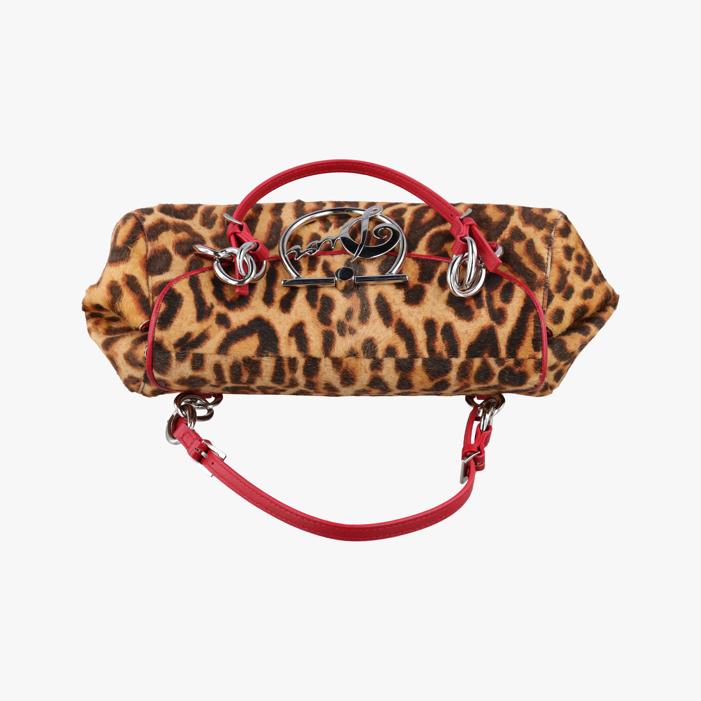 Pre-owned Christian Dior Diva Leopard Brown×Multicolour ponyhair　  handbag | stylenewstar