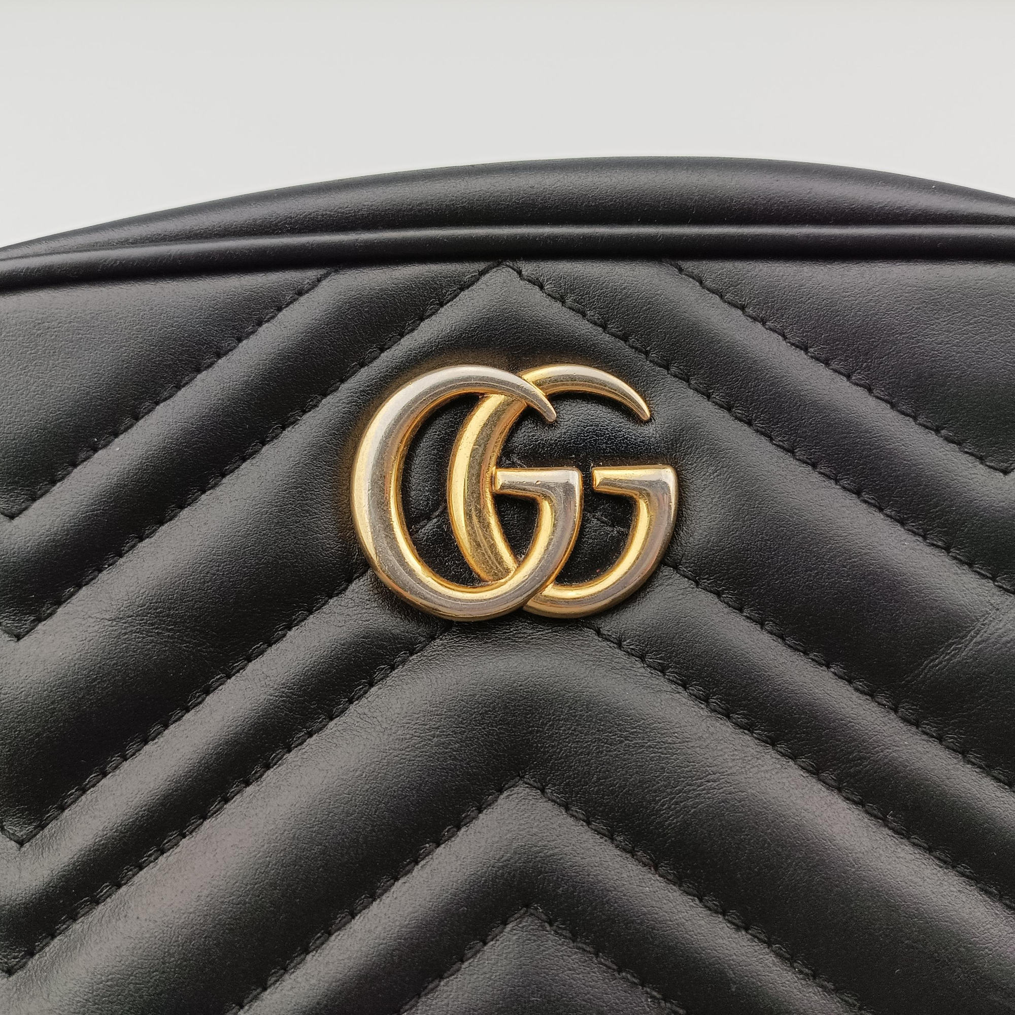 Pre-owned Gucci GG Marmont Black Leather 448065 shoulderbag | stylenewstar