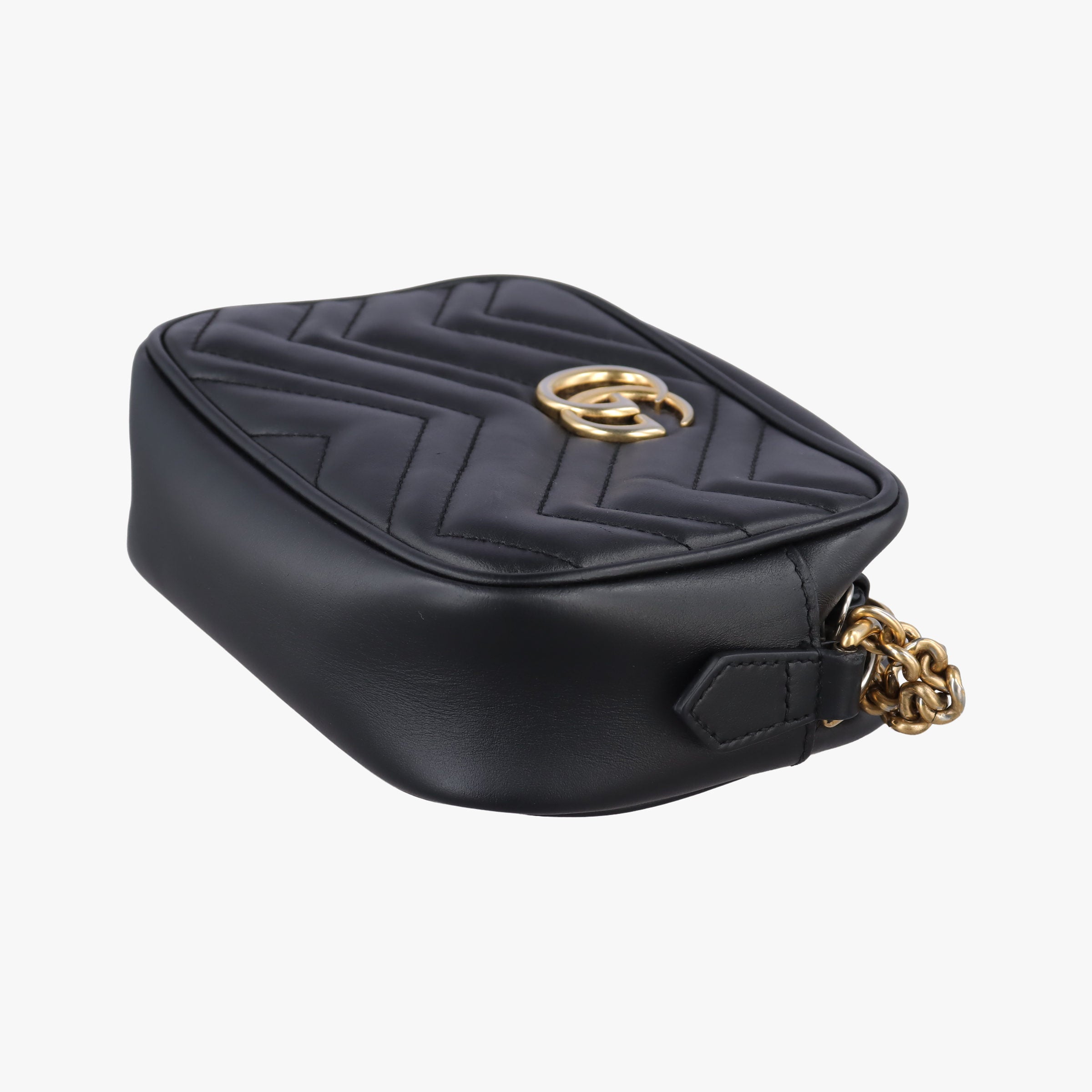 Pre-owned Gucci GG Marmont Black Leather 448065 shoulderbag | stylenewstar