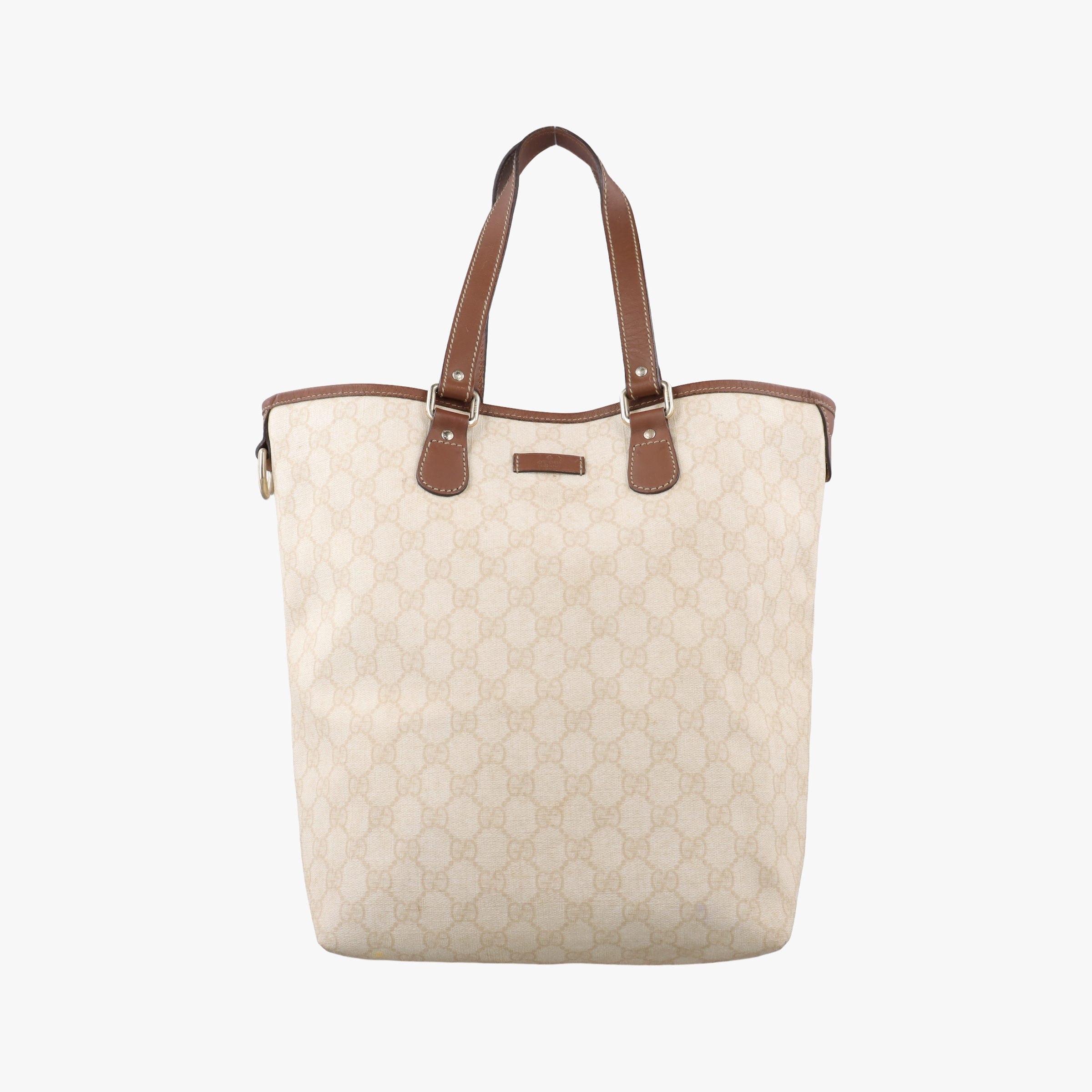 Pre-owned Gucci GG Supreme Tote Beige×Brown PVC coated canvas×Leather 189896 handbag | stylenewstar