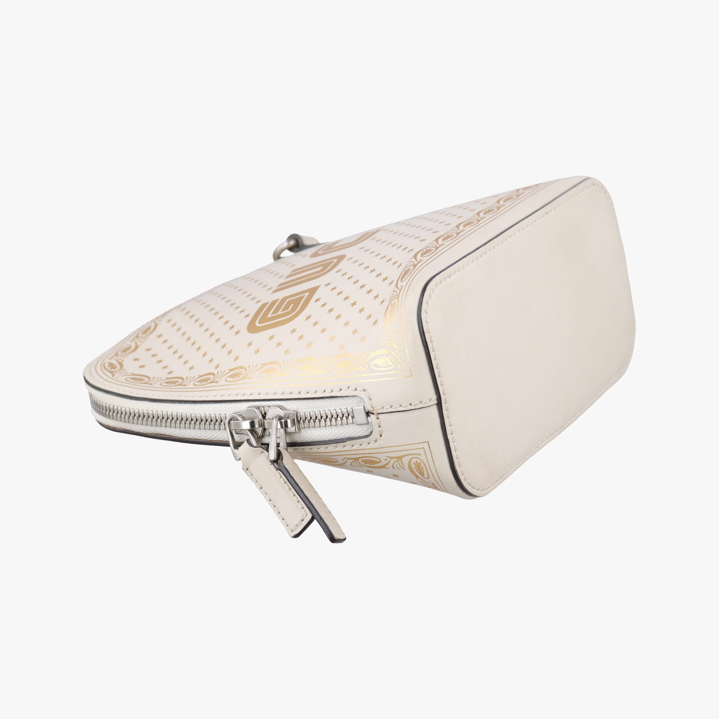 Pre-owned Gucci SEGA collaboration GUCCY print White Leather 511189 shoulderbag | stylenewstar