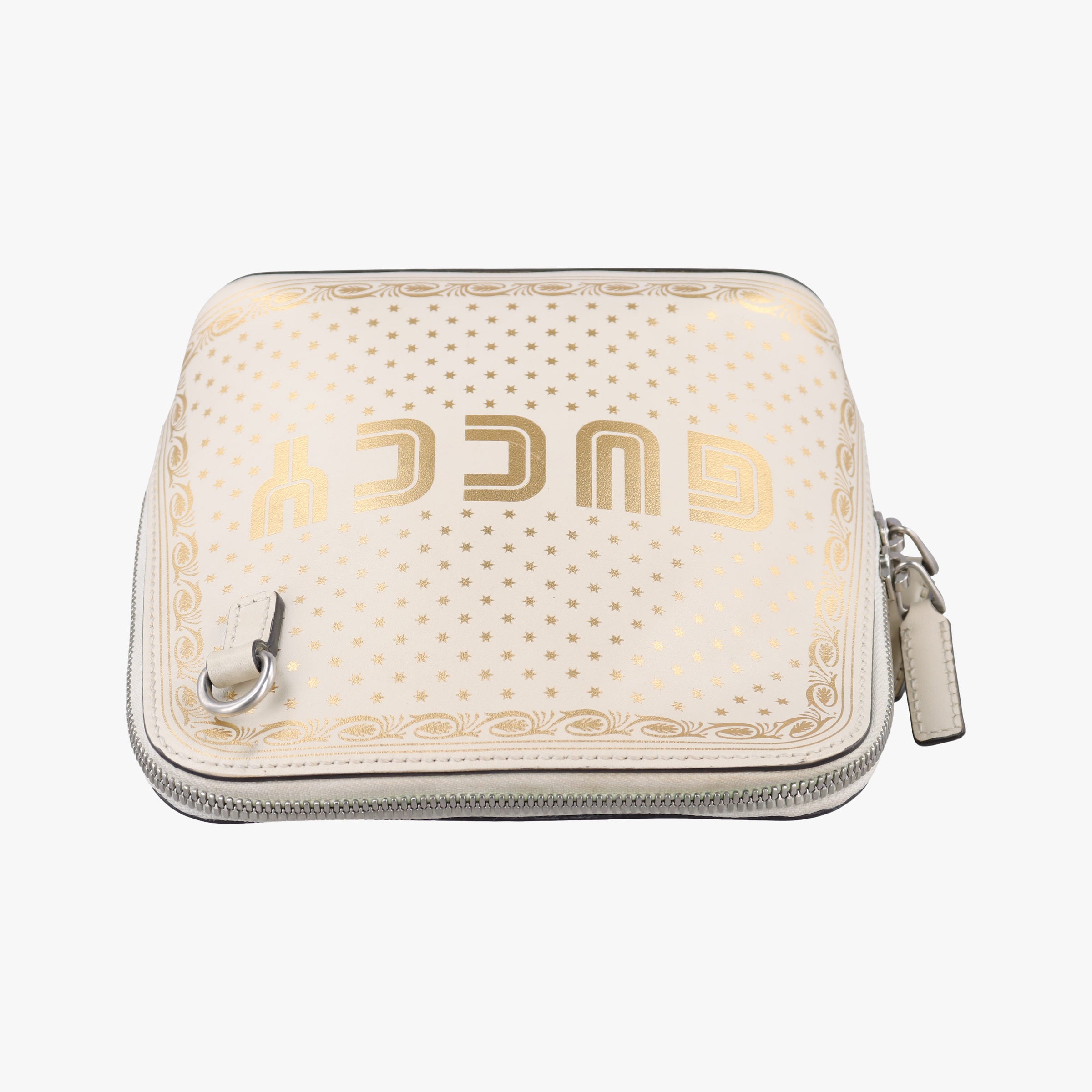 Pre-owned Gucci SEGA collaboration GUCCY print White Leather 511189 shoulderbag | stylenewstar