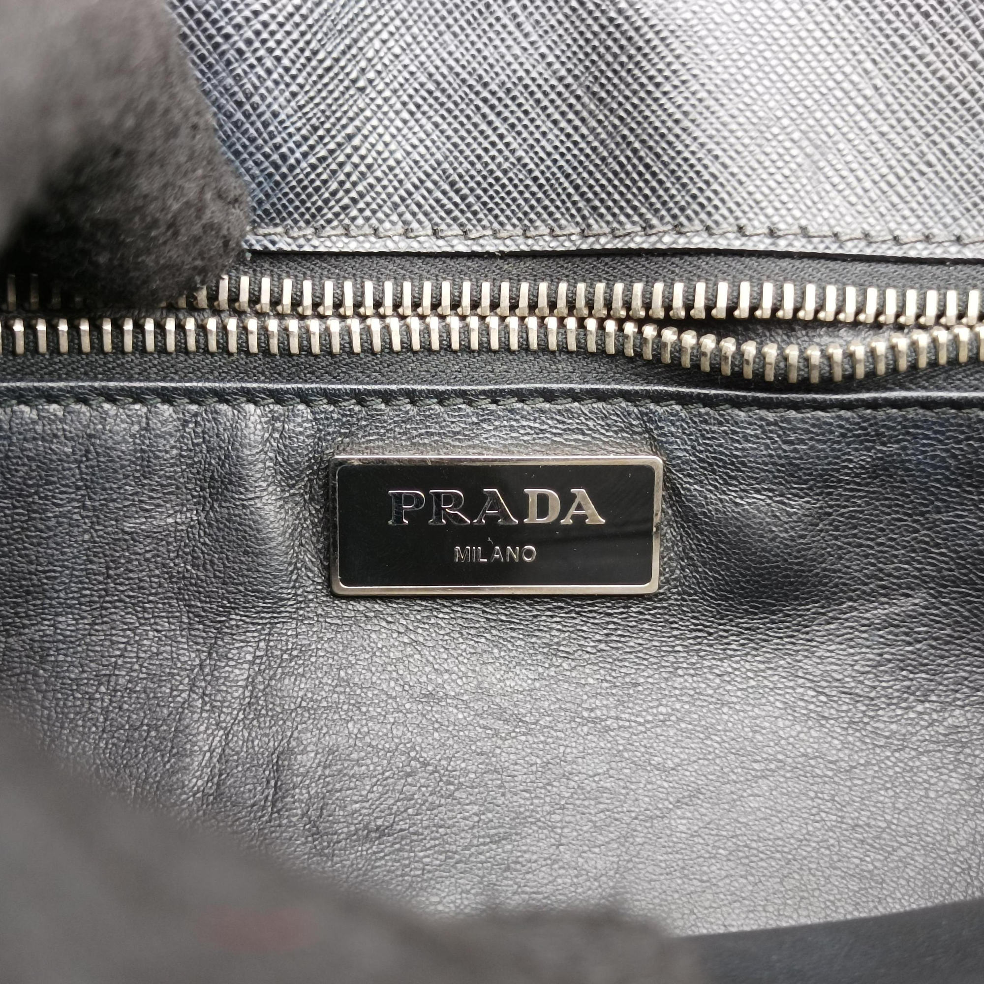Pre-owned Prada Plaid Tartan flap Black x Red x Multicolor Leather x Nylon  handbag | stylenewstar