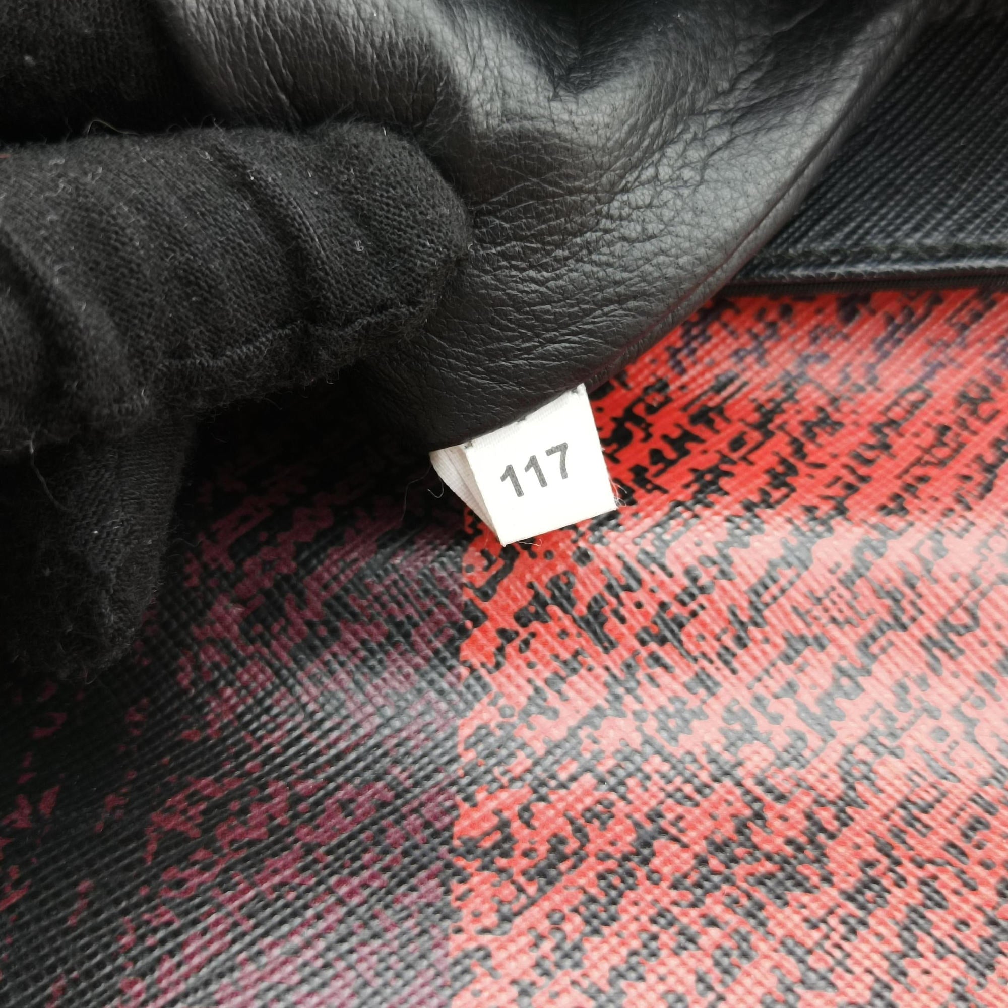 Pre-owned Prada Plaid Tartan flap Black x Red x Multicolor Leather x Nylon  handbag | stylenewstar