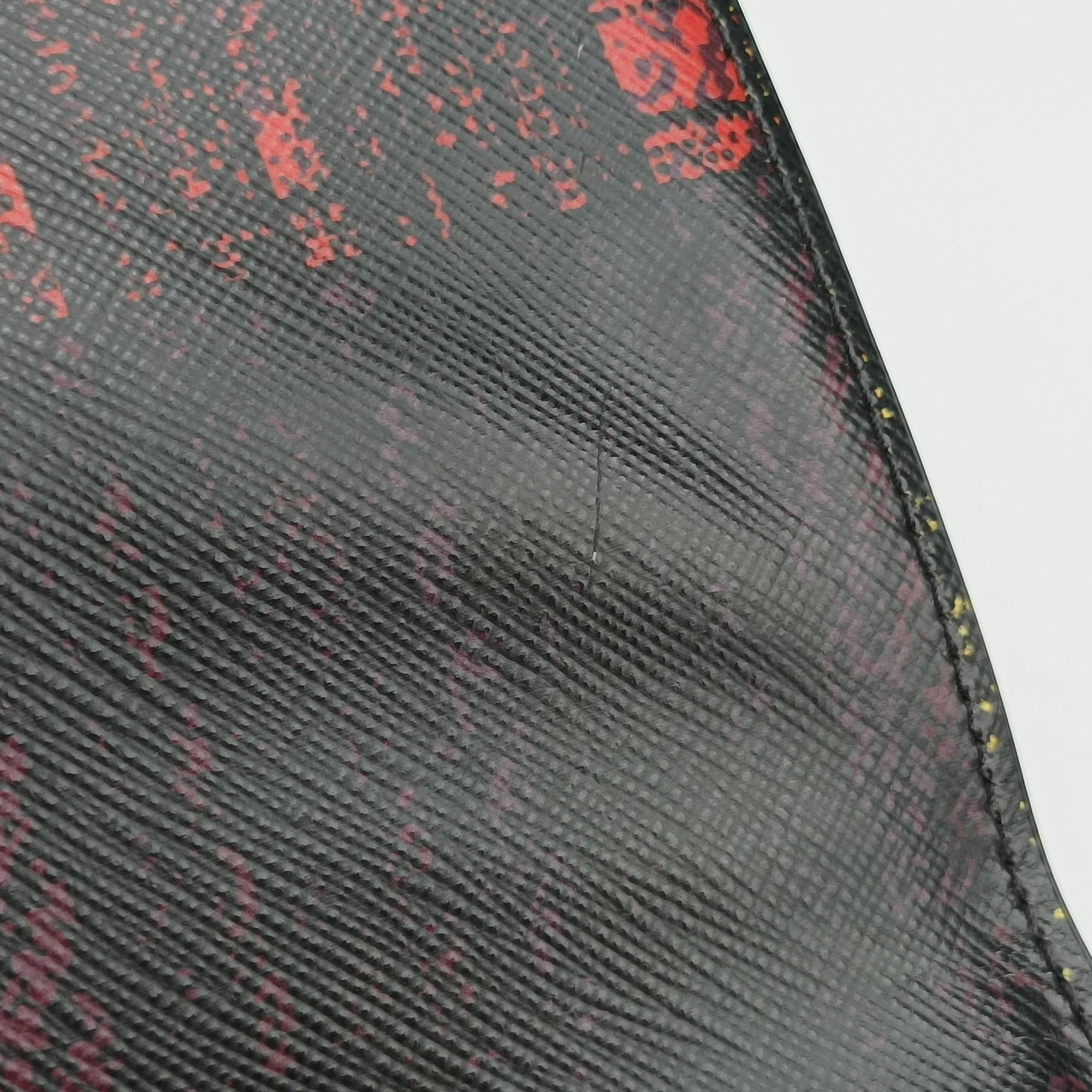 Pre-owned Prada Plaid Tartan flap Black x Red x Multicolor Leather x Nylon  handbag | stylenewstar