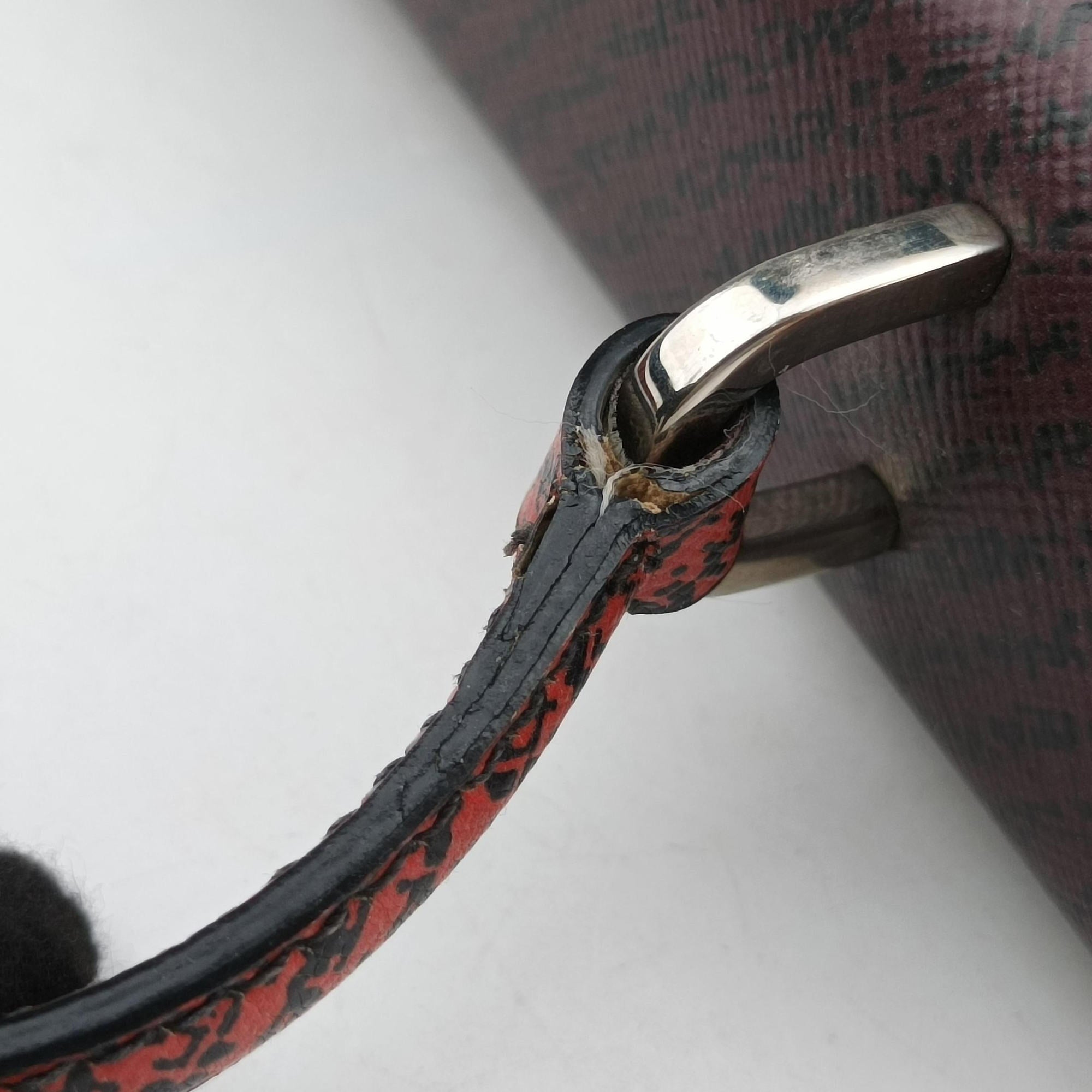 Pre-owned Prada Plaid Tartan flap Black x Red x Multicolor Leather x Nylon  handbag | stylenewstar