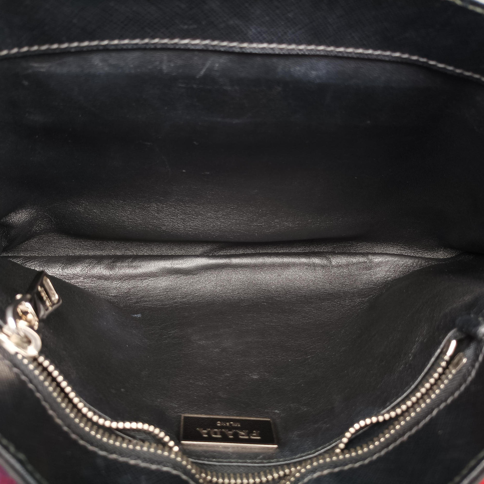 Pre-owned Prada Plaid Tartan flap Black x Red x Multicolor Leather x Nylon  handbag | stylenewstar