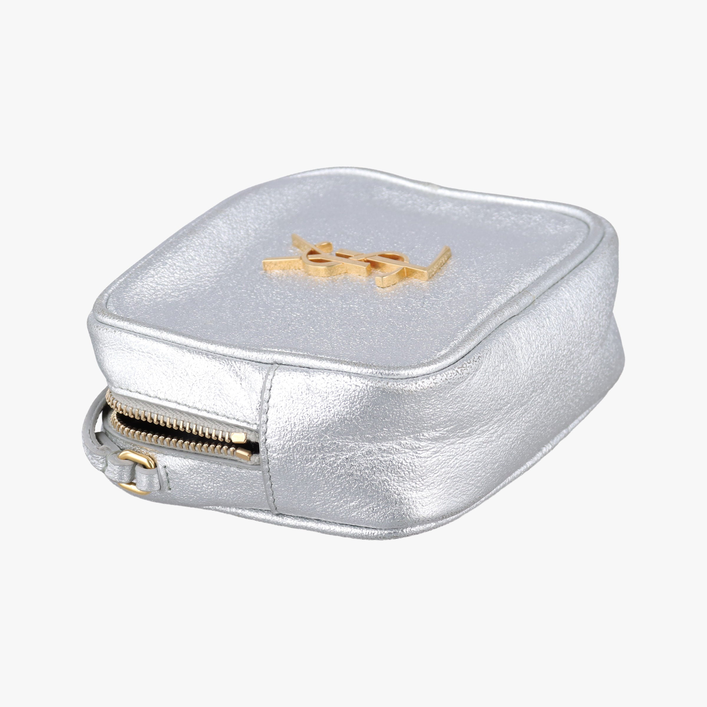 Pre-owned Yves Saint Laurent Monogram Blogger Silver Leather 425317 shoulderbag | stylenewstar