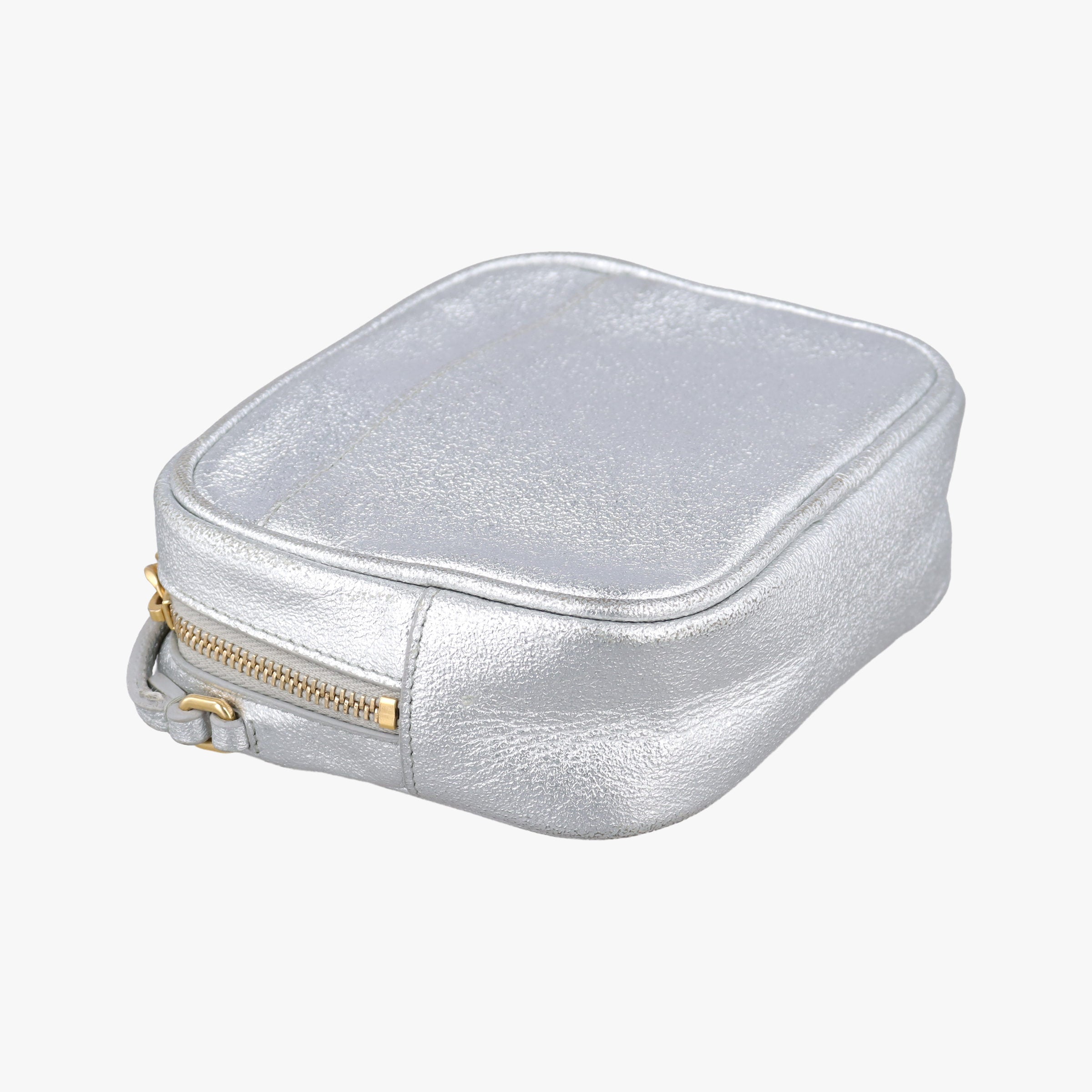 Pre-owned Yves Saint Laurent Monogram Blogger Silver Leather 425317 shoulderbag | stylenewstar
